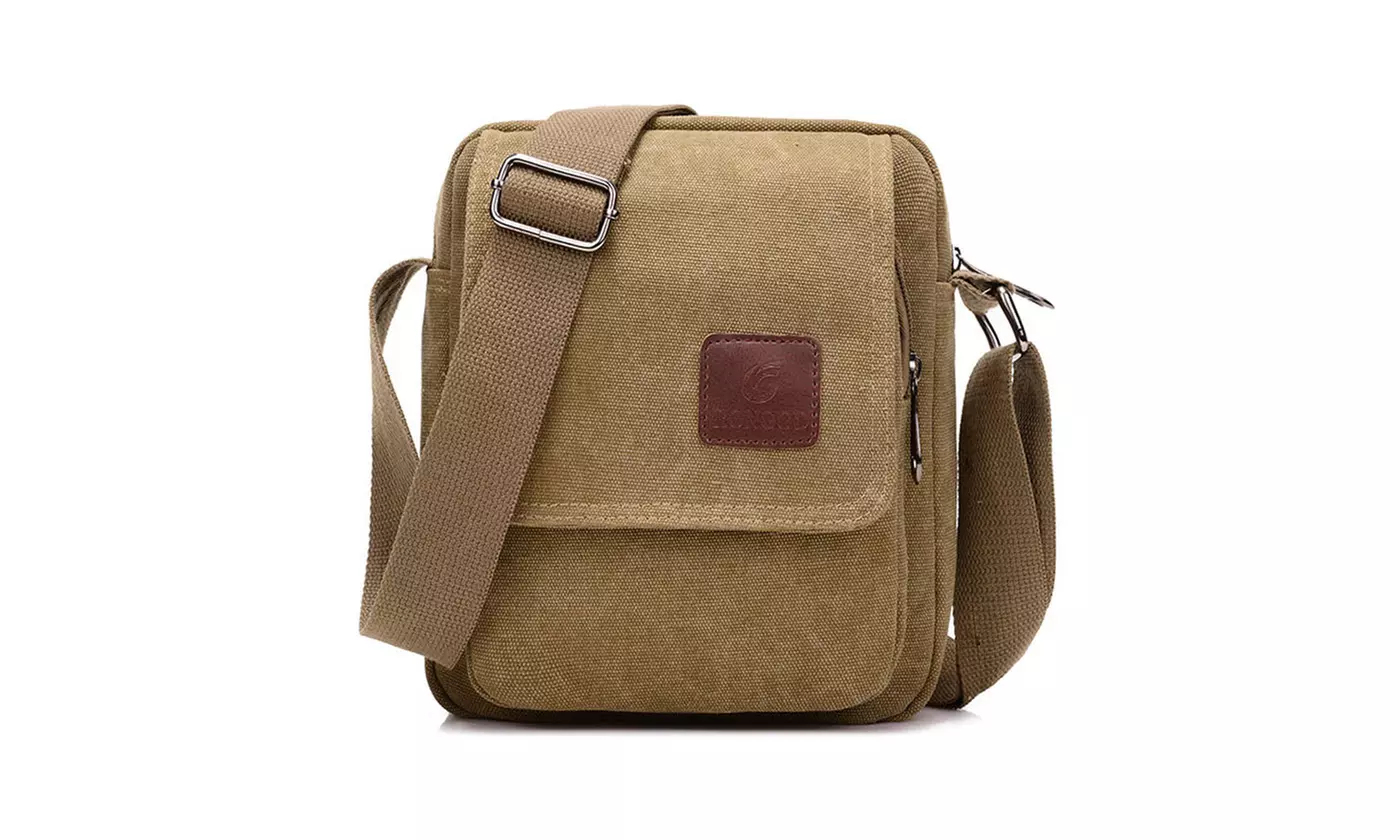 Mens Vintage Canvas Crossbody Bag School Satchel Messenger Shoulder Bag