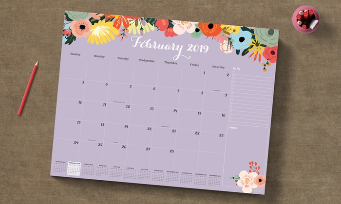 Academic Year 2019 Desk Pad Calendar Groupon