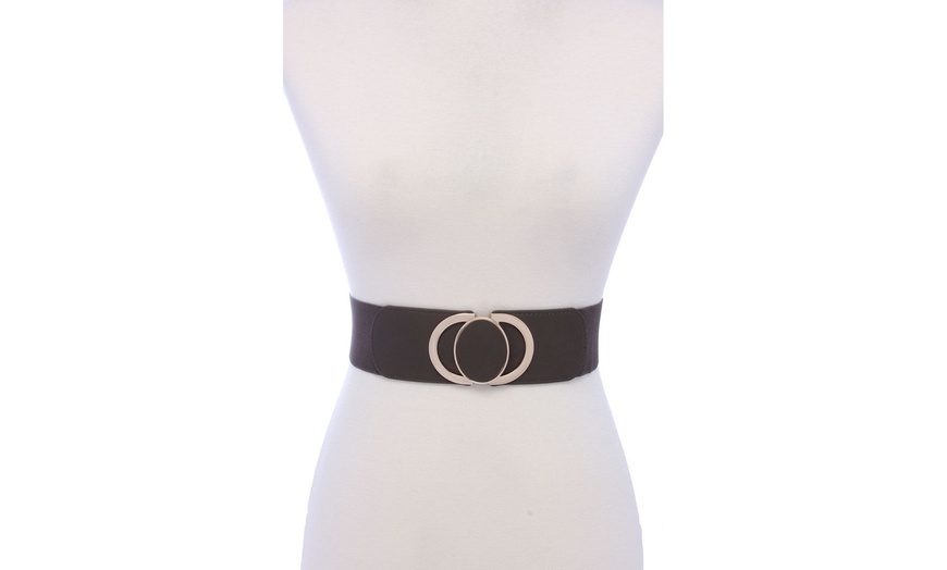 Image 1: Pu Leather Elastic Belt
