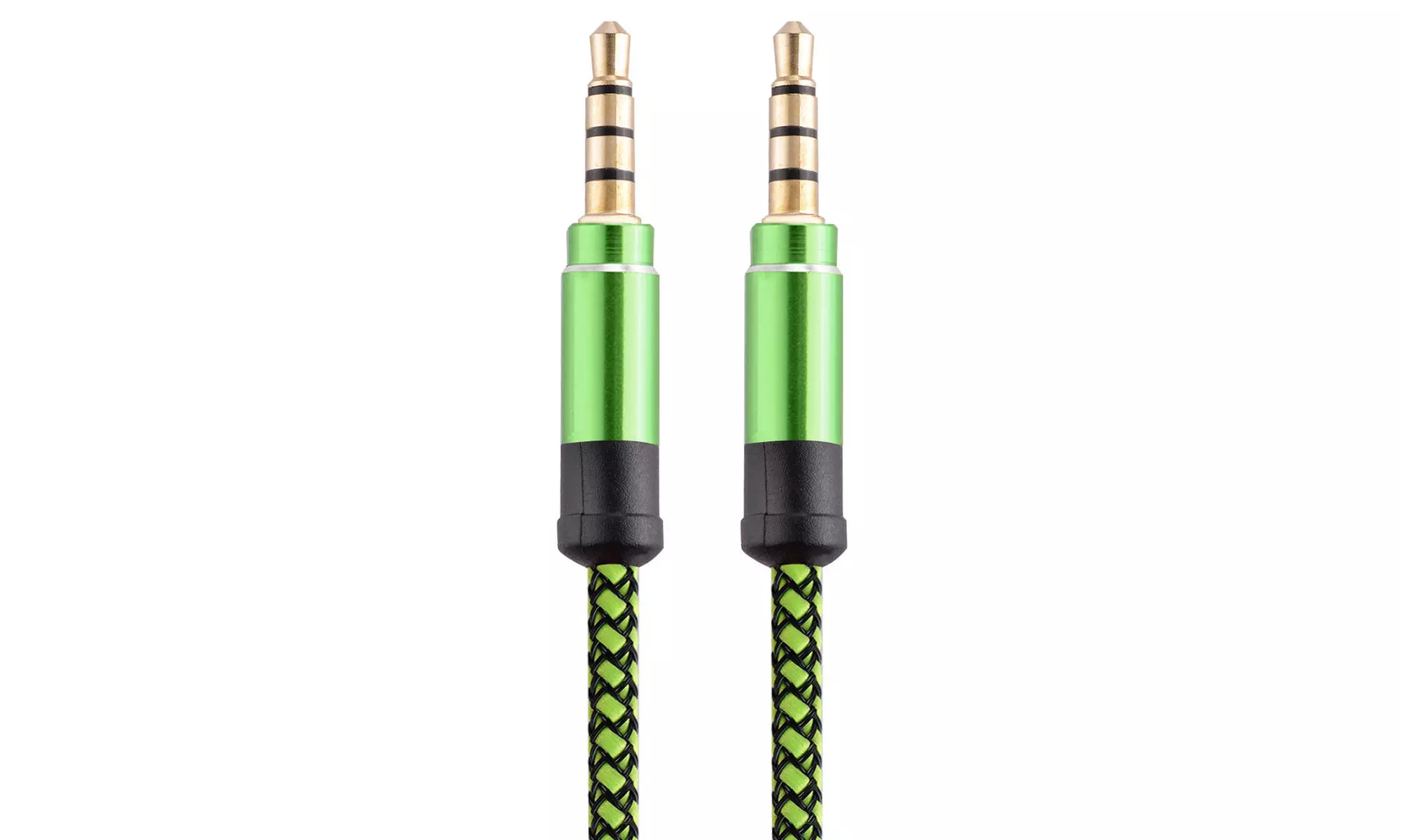 2x 3.5mm Braided Male to Male Stereo Audio AUX Cable Cord for PC iPod CAR iPhone - Primary Image