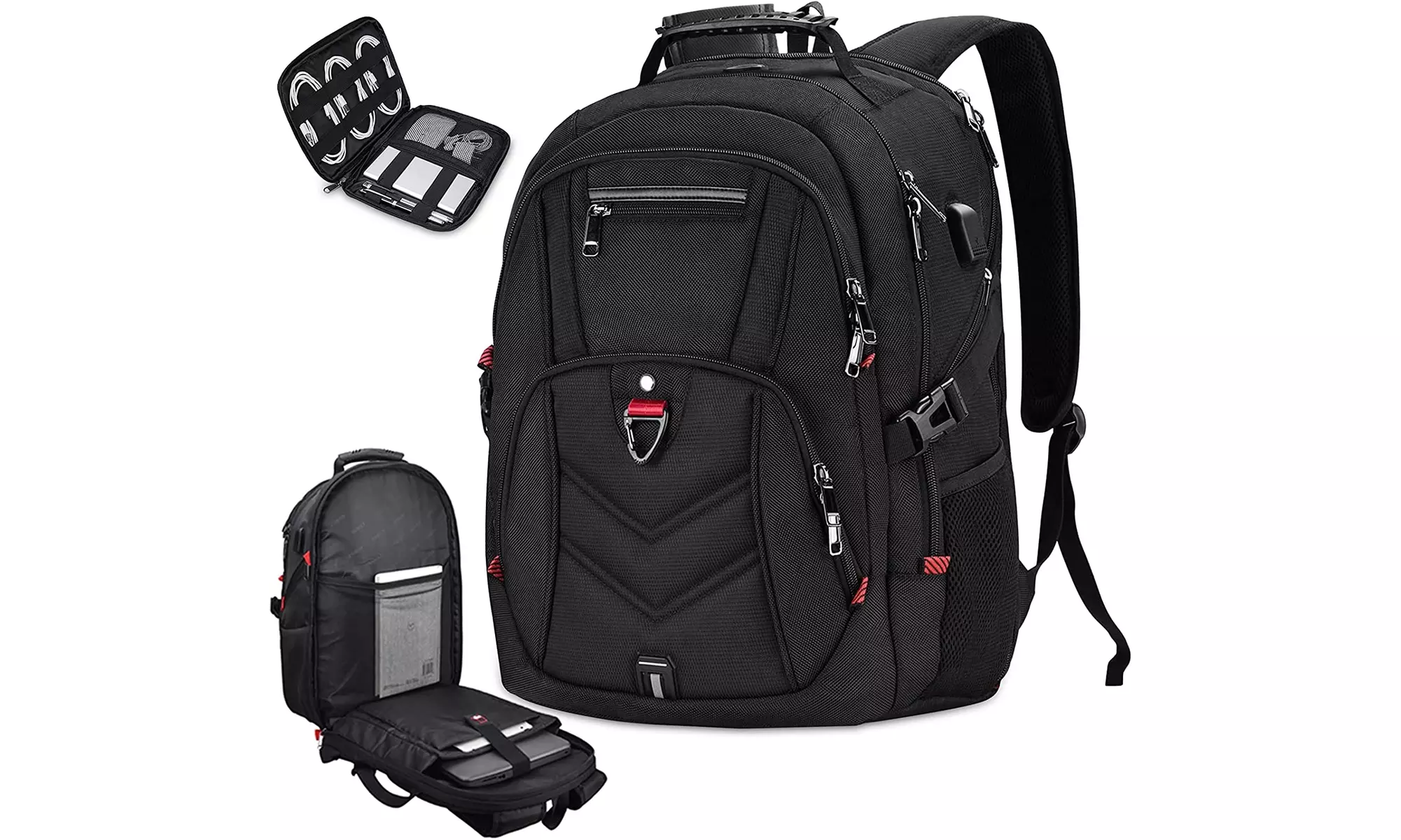 Laptop Backpack with Cable Organizers Extra Large 17 Inch Travel Backpack - Primary Image