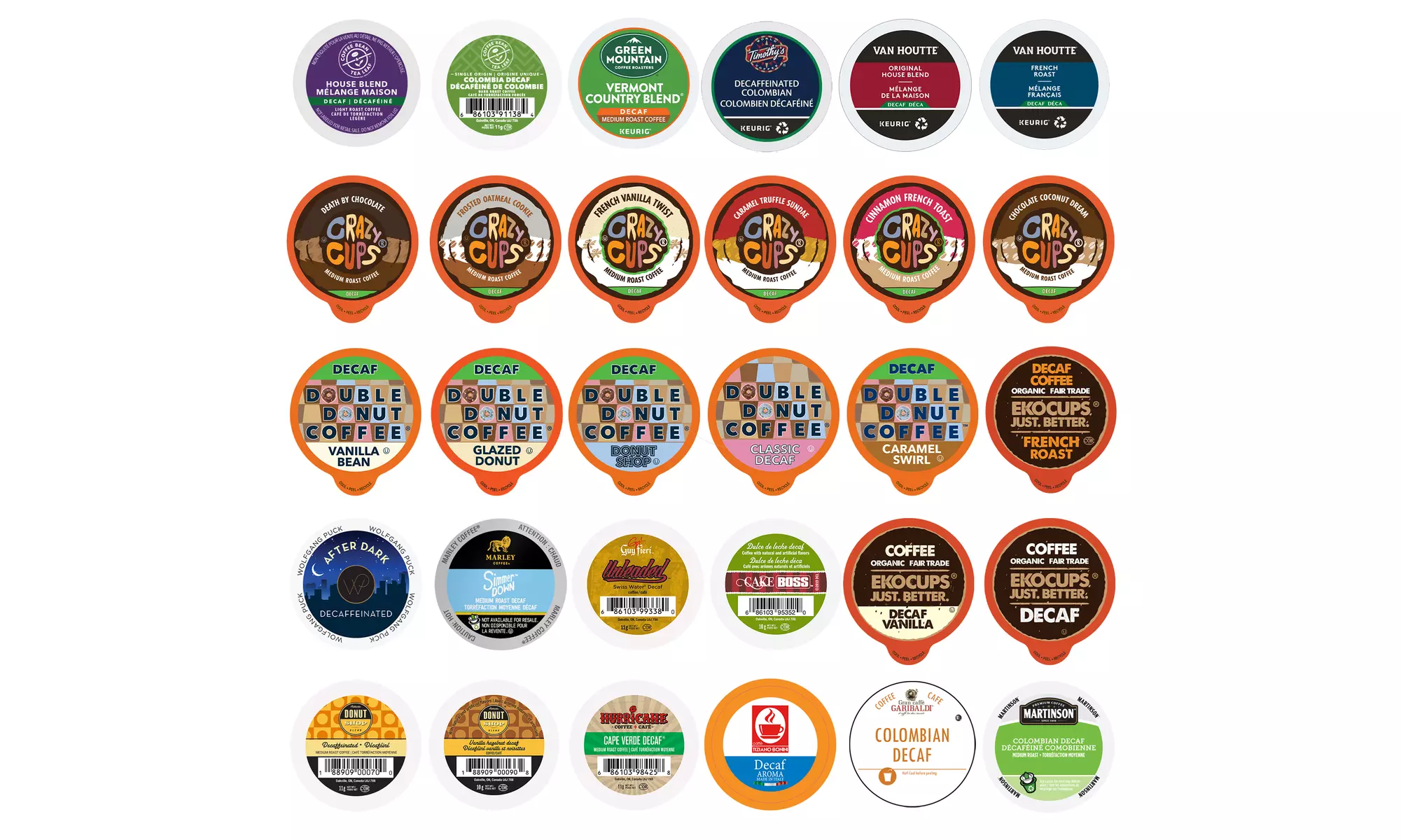 Decaf Single-Serve Coffee Pod Sampler (30-Count) - Primary Image