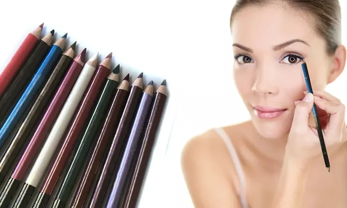 Waterproof Eyeliner and Eyeshadow Liner Pencil - Assorted Colors (12-Pack) - Primary Image