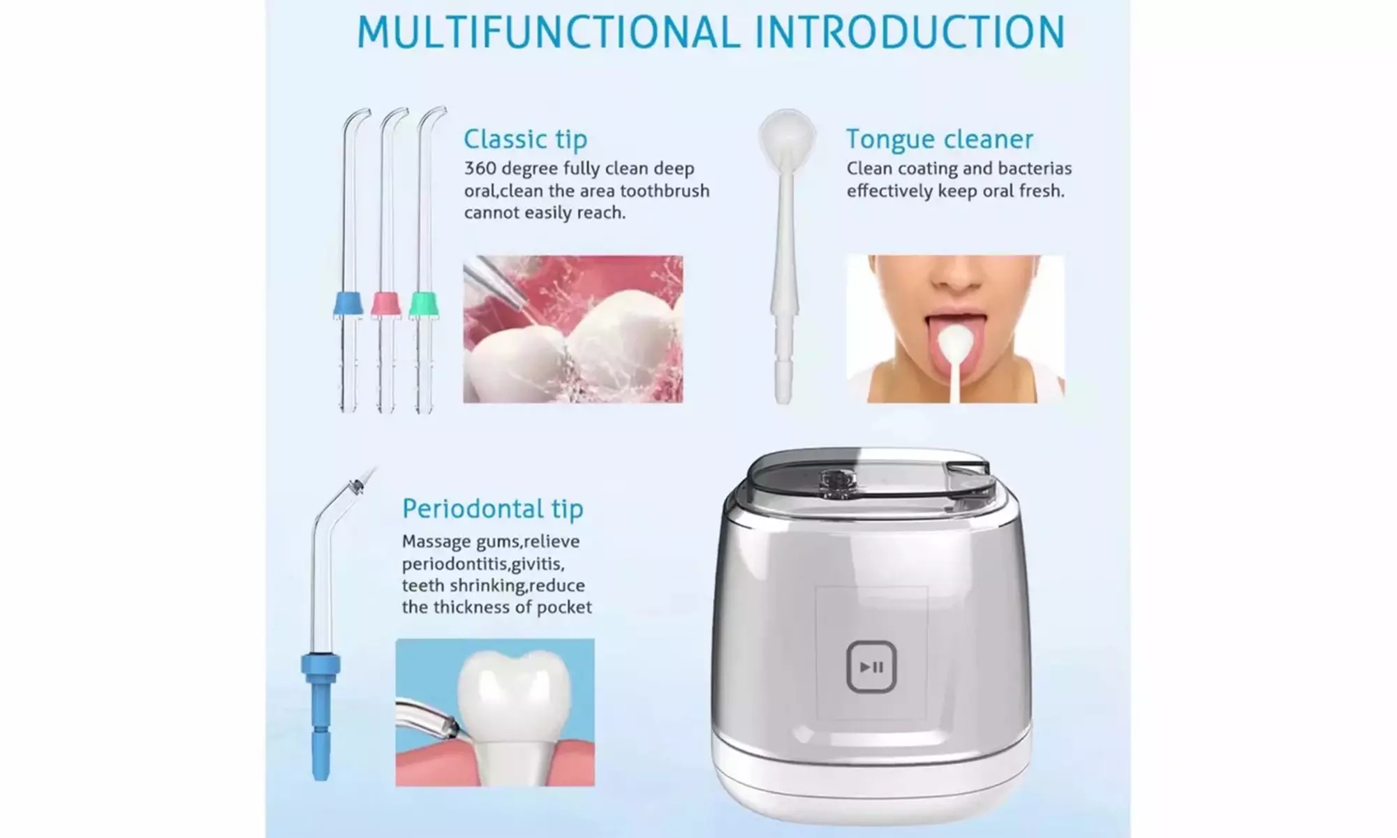 Whitening Water Flosser Electric Oral Irrigator Flosser Whitens Teeth Gently - Second Medium