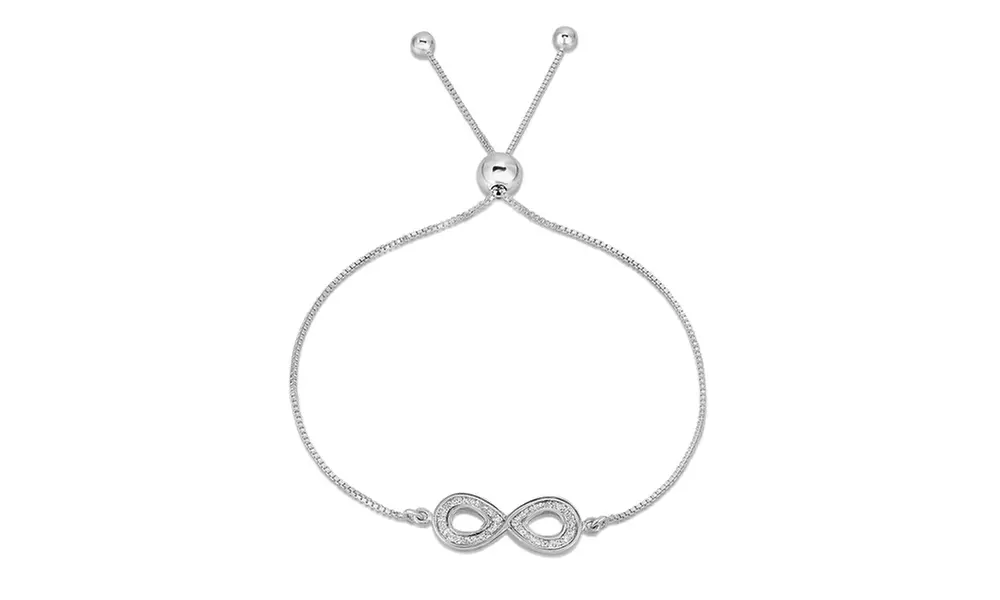 Italian Made Sterling Silver 9" Adjustable  Infinity Bracelet