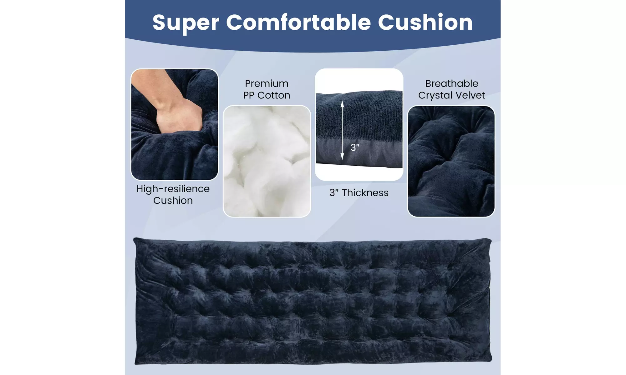 Costway Camping Cot Pad Sleeping Mattress Crystal Velvet Outdoor Lightweight