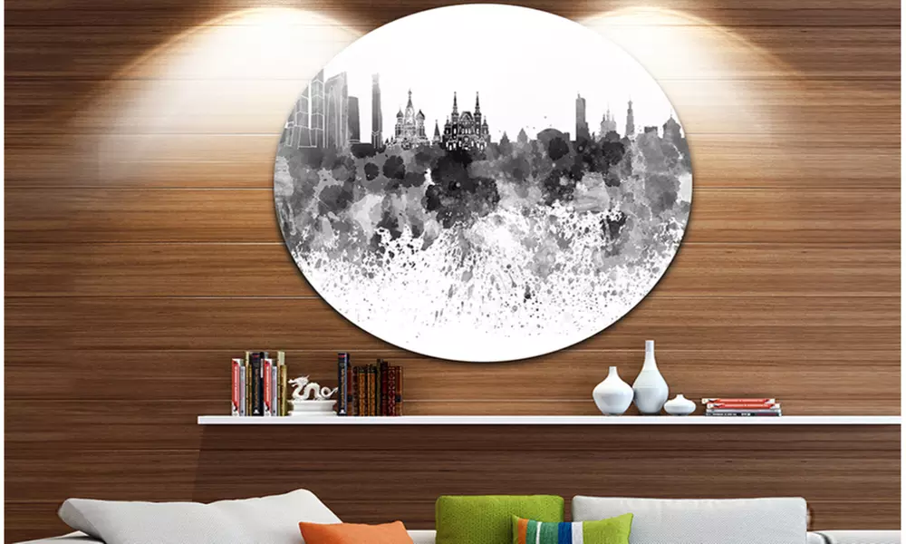 Moscow Skyline' Disc Cityscape Circle Metal Wall Art - Primary Image
