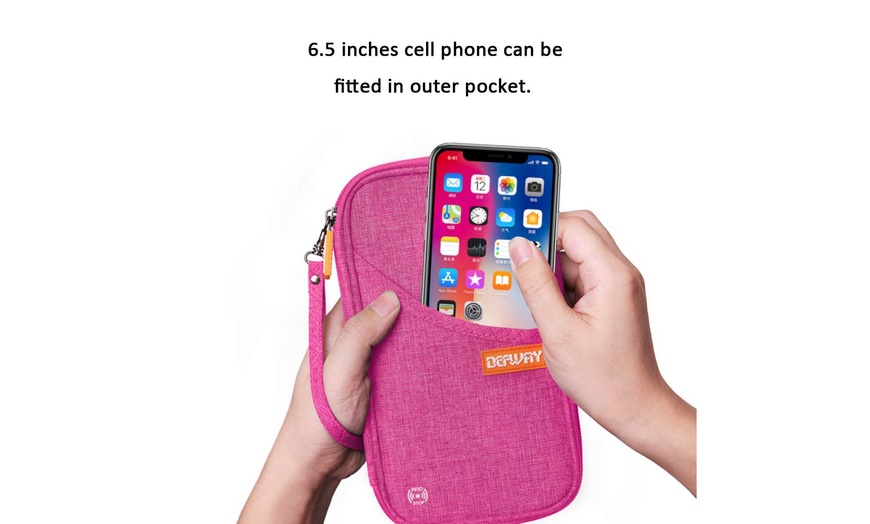 Image 45: Travel Wallet RFID Blocking Document Organizer Bag