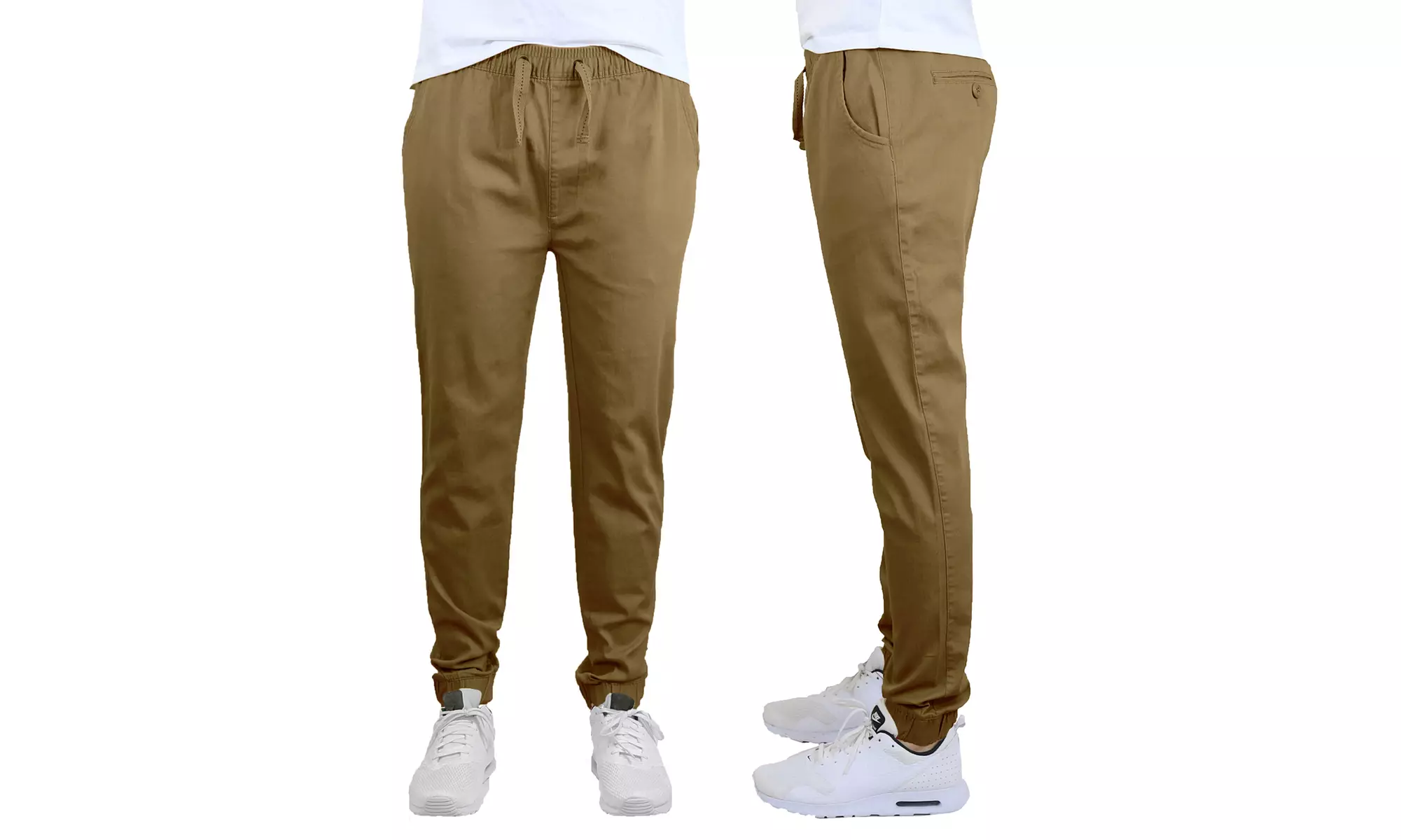 Galaxy By Harvic Men's Cotton-Stretch Twill Joggers & Chinos (S-2XL)