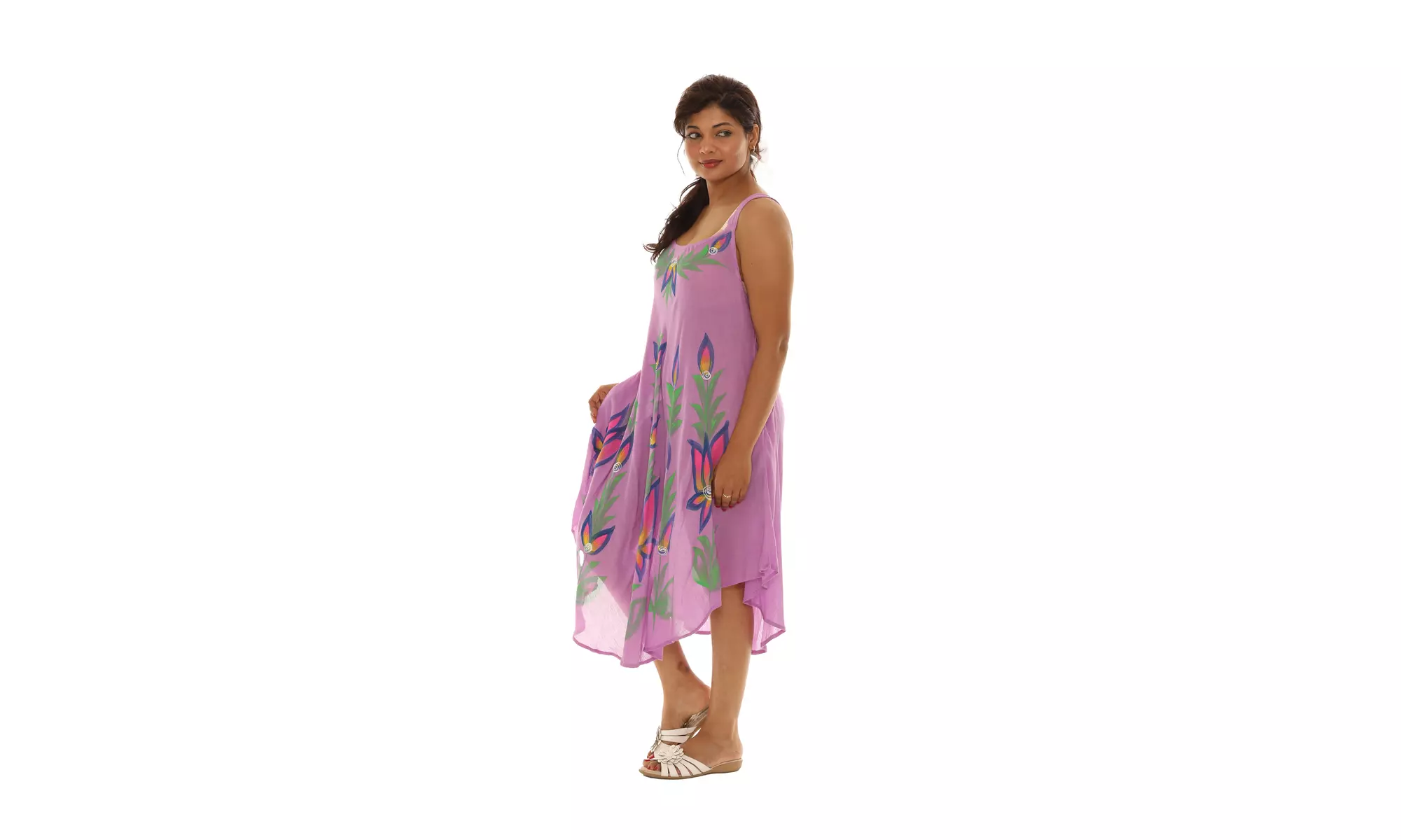 Brush Paint Skinny Strap Sleeveless Dress