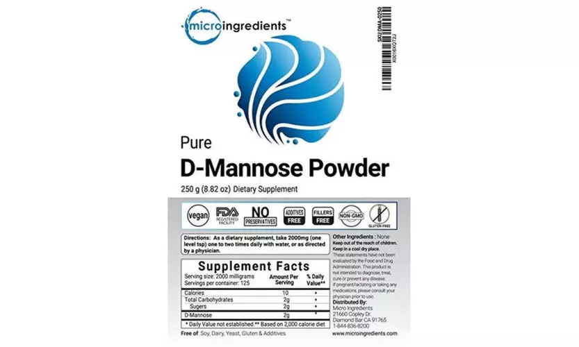 New Powerful Pure D-Mannose Powder 250 grams UTI Healthy Urinary Tract - Second Medium
