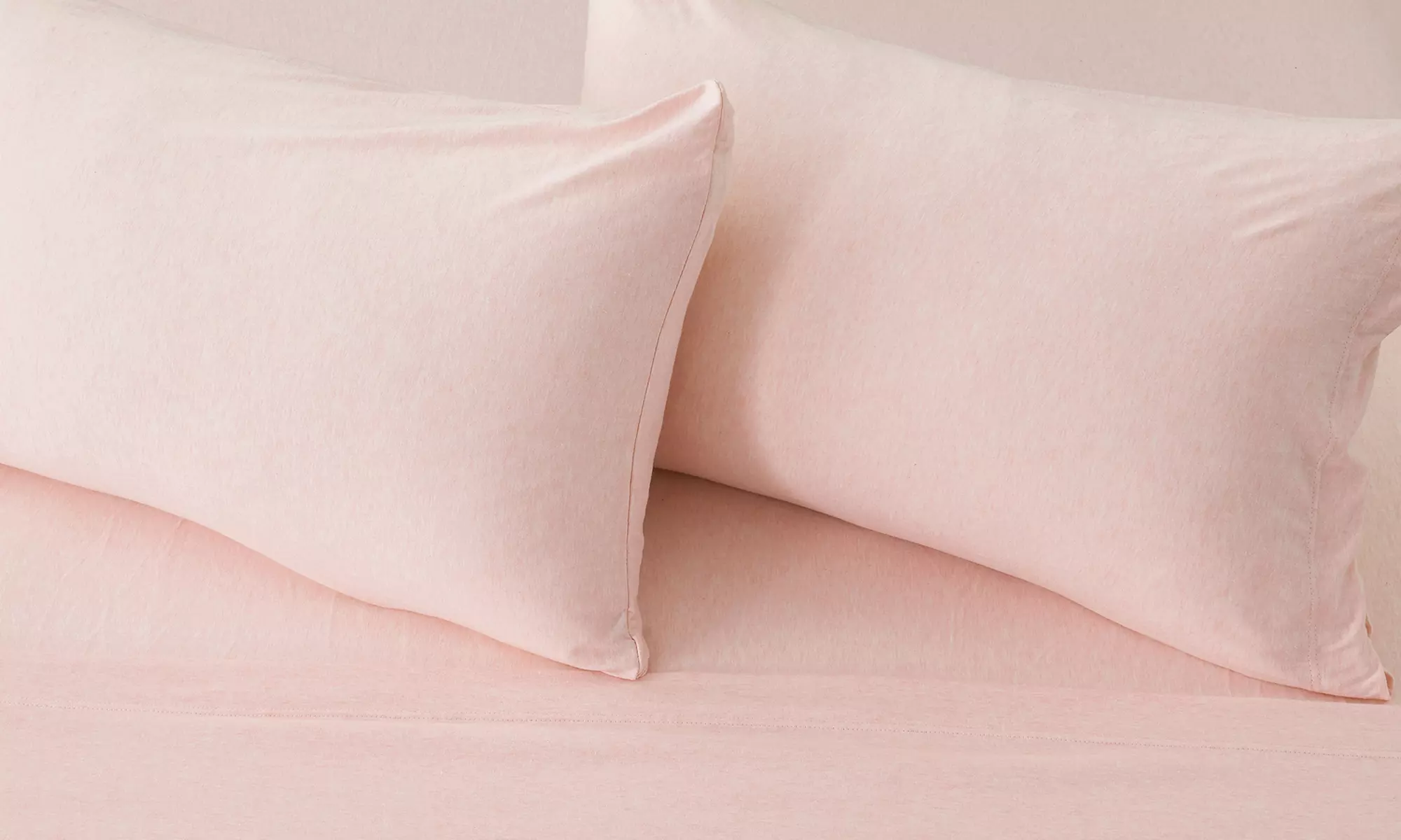 FreshFolds Ultra-Soft Cotton Heathered Melange Jersey Knit Sheet Set