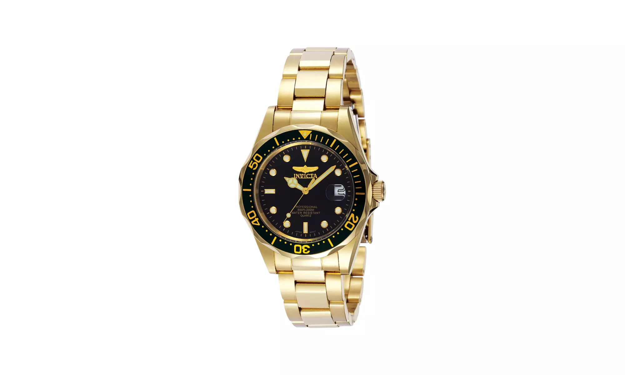 Invicta Mens Pro Driver 8936 Gold Tone Stainless-Steel Quartz Dress Watch - Primary Image