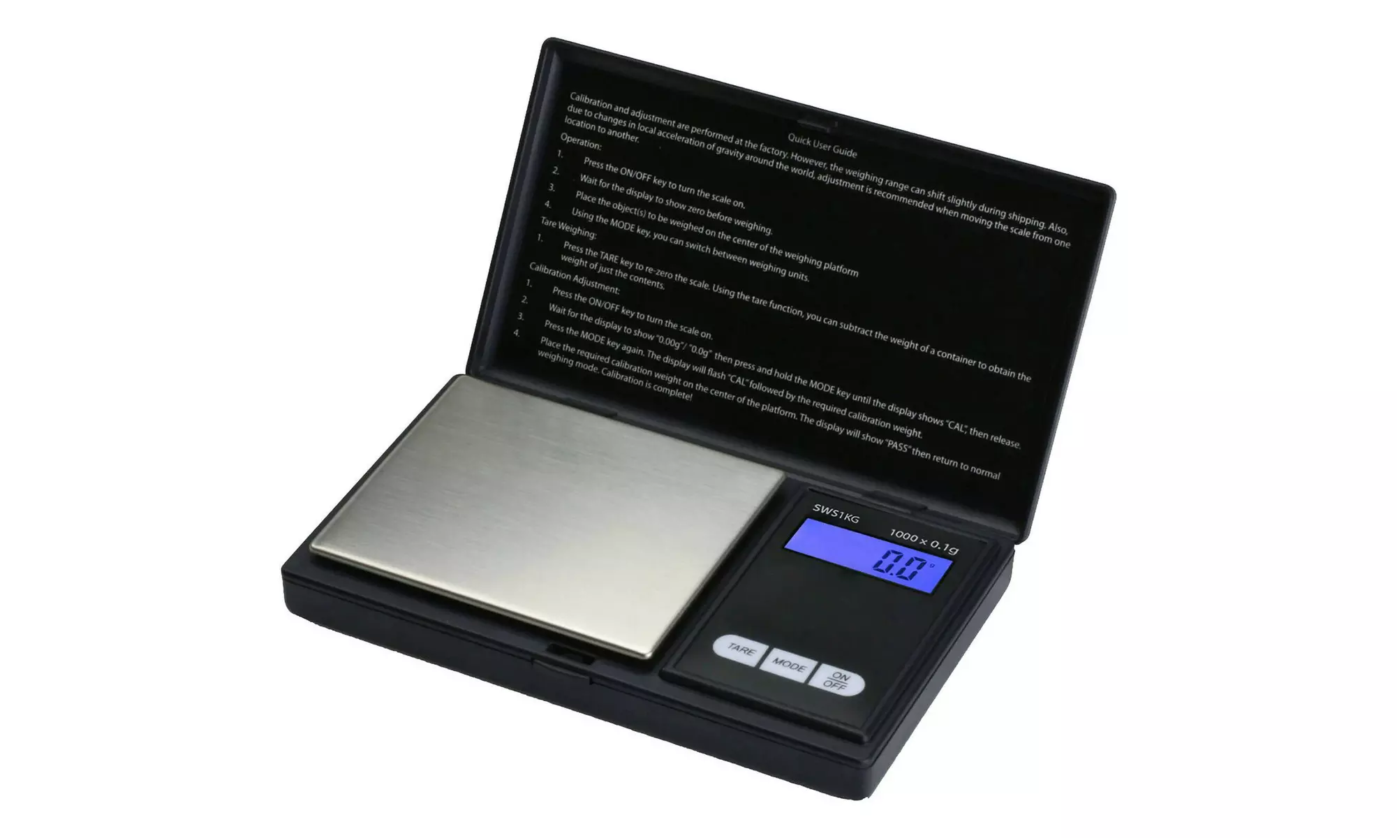 Smart Weigh Scales SWS-1000 Digital Pocket Scale 1000g Capacity- Black - Primary Image