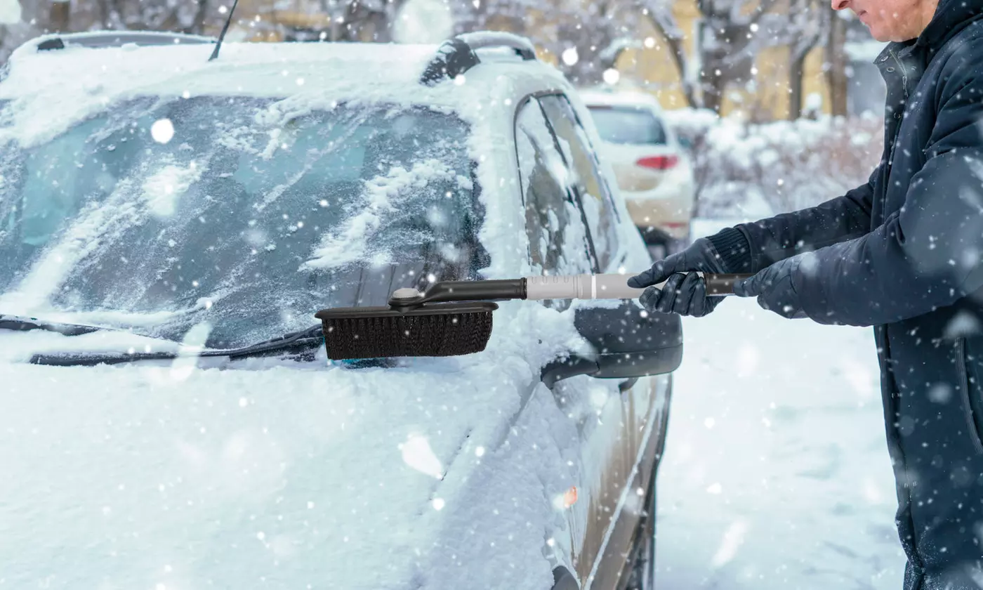 iMounTEK Extendable Snow Brush and Ice Scraper with Pivoting Head