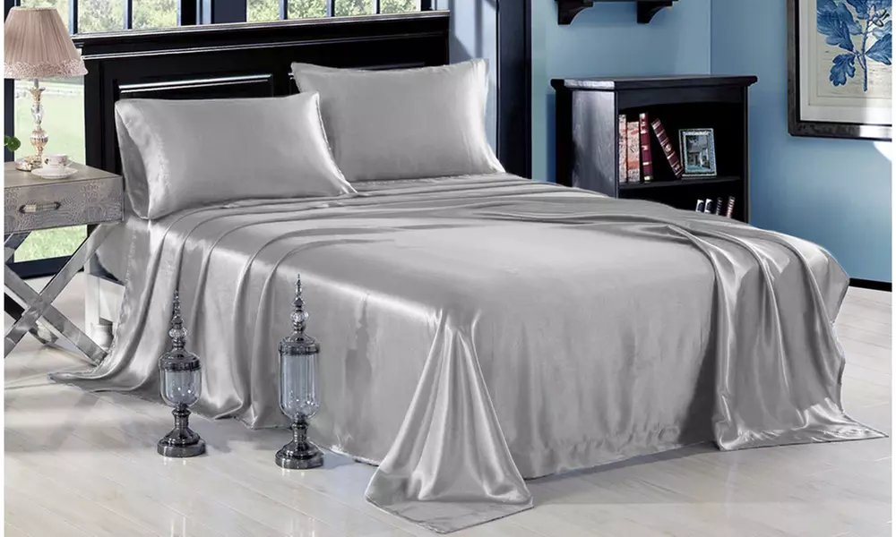 Satin Solid Colored Sheet Set - Primary Image