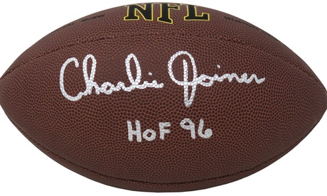 Charlie Joiner Signed Wilson Super Grip Full Size NFL Football W/HOF 96