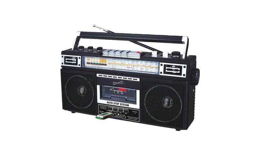 Supersonic 4 Band Radio And Cassette Player With Bluetooth (black 