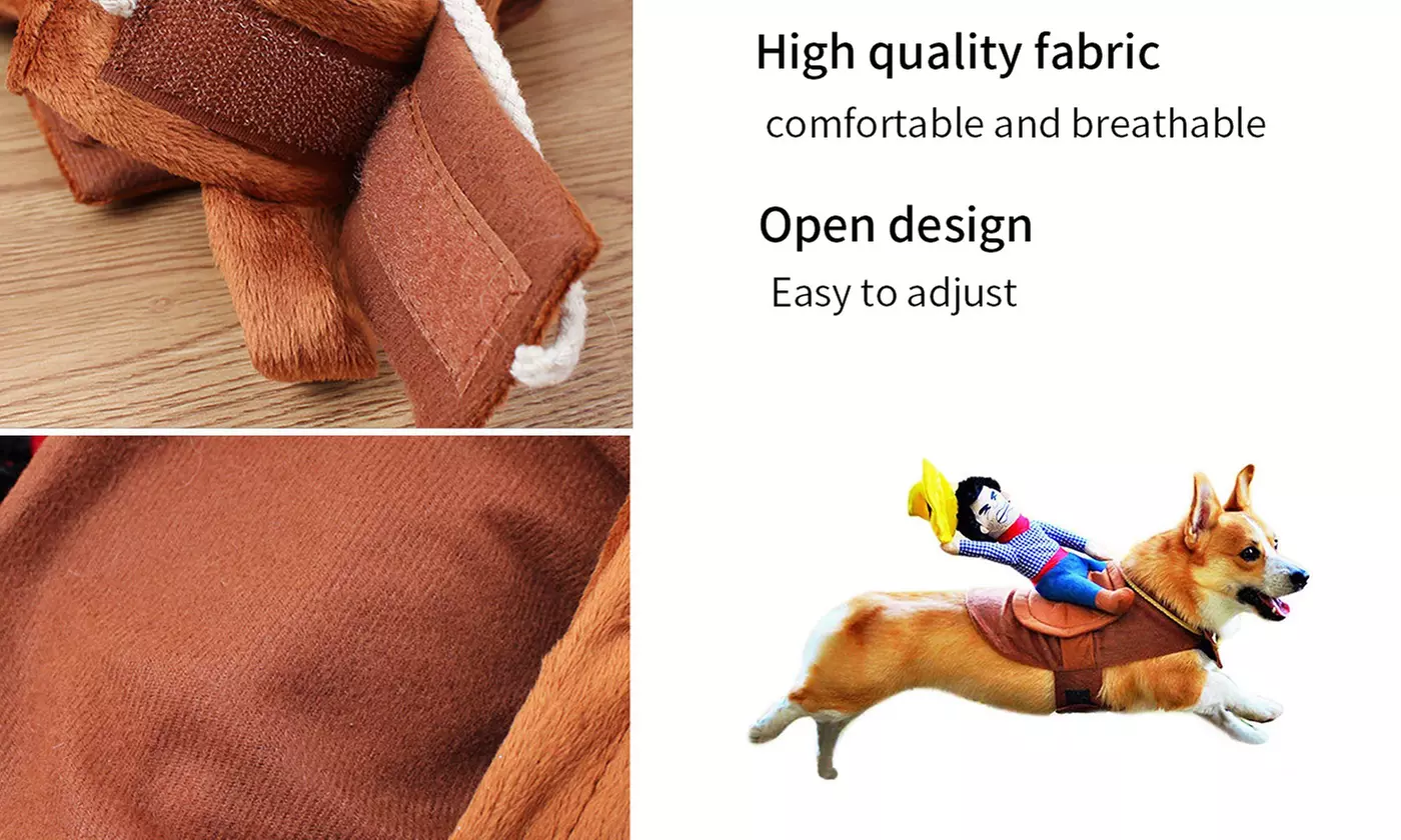 Cowboy Rider Dog Costume for Dogs Clothes Knight Style with Doll 