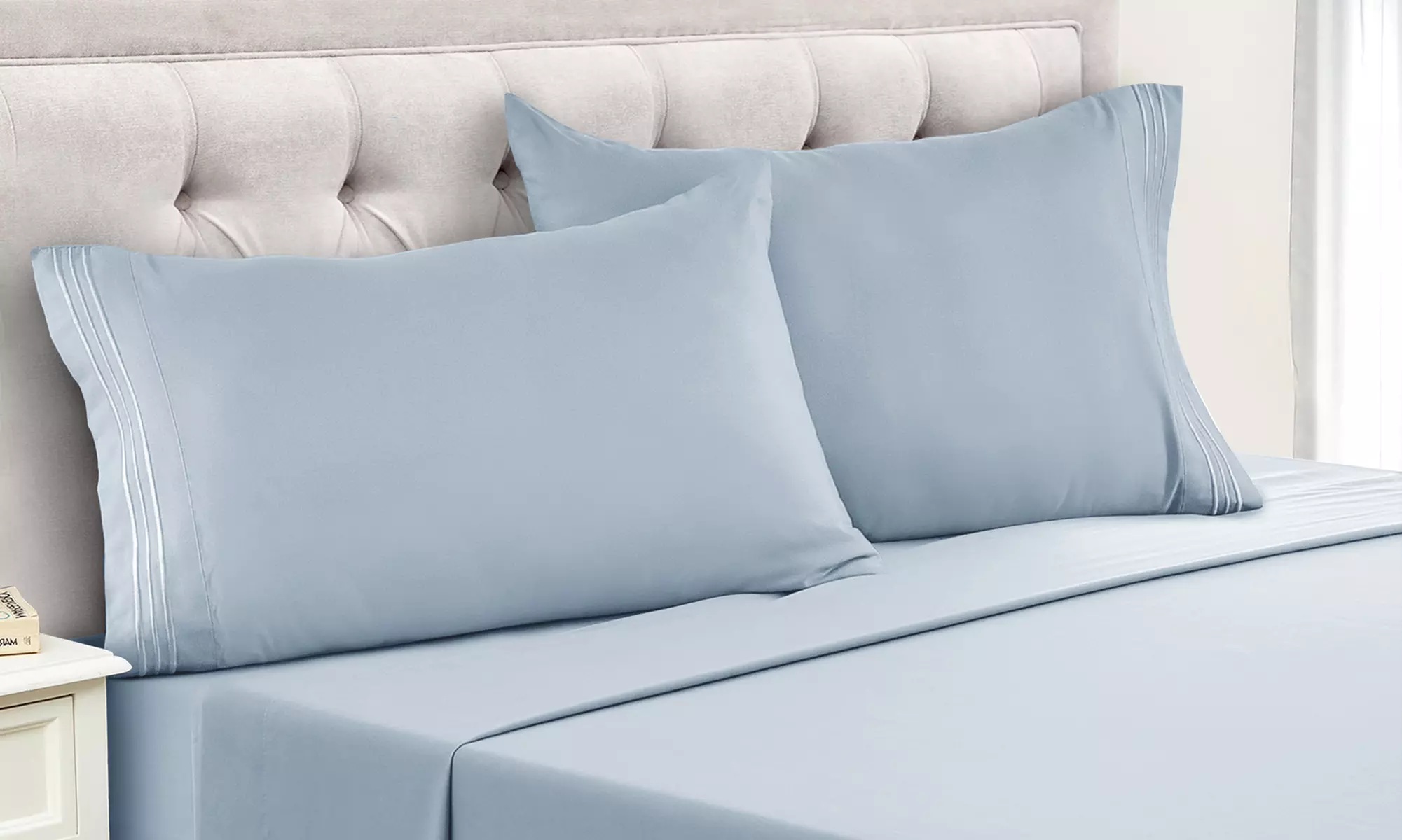 Lux Decor 6pc Premium Soft Microfiber Bed Sheet Set with Pillowcases