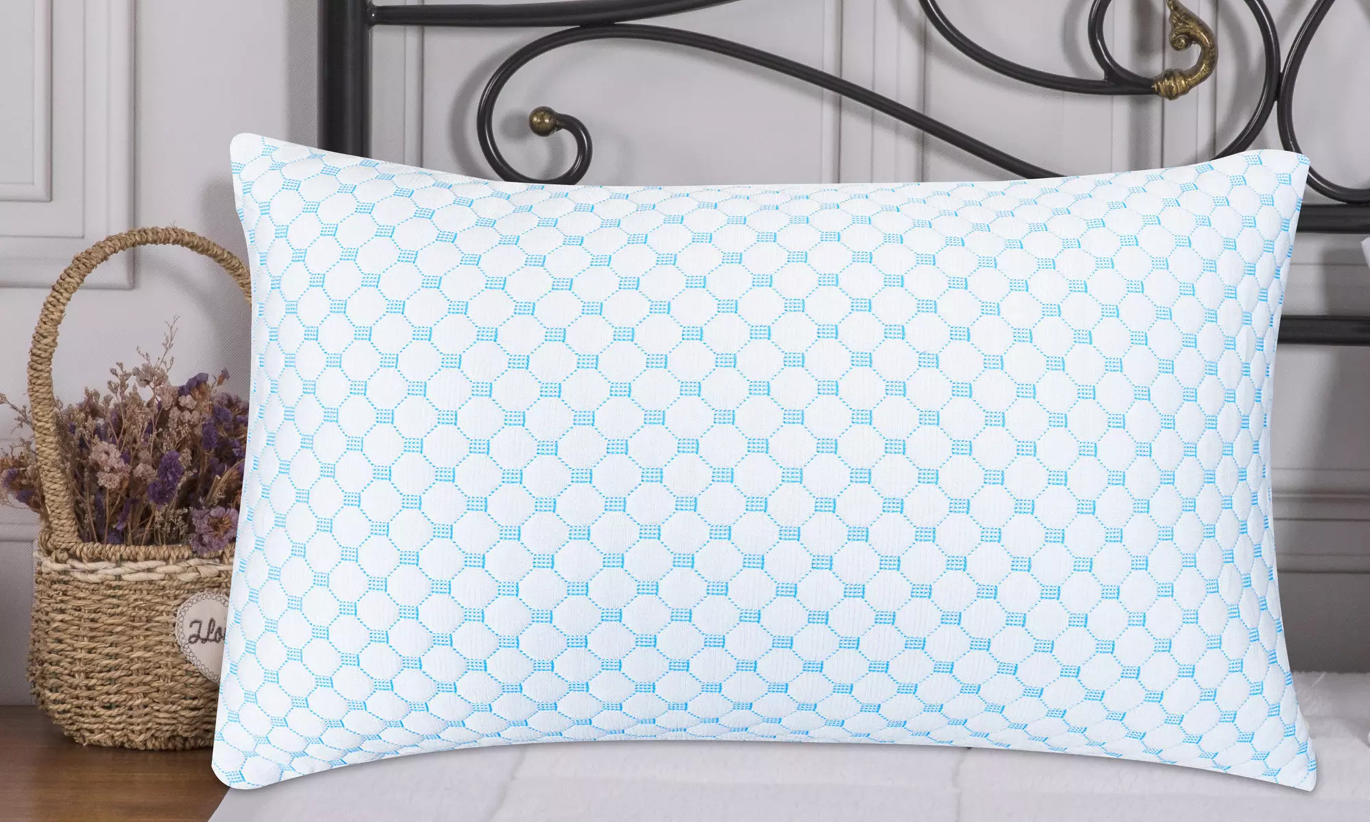 Bibb Home Cooling Memory Foam Pillow with Removable Cover