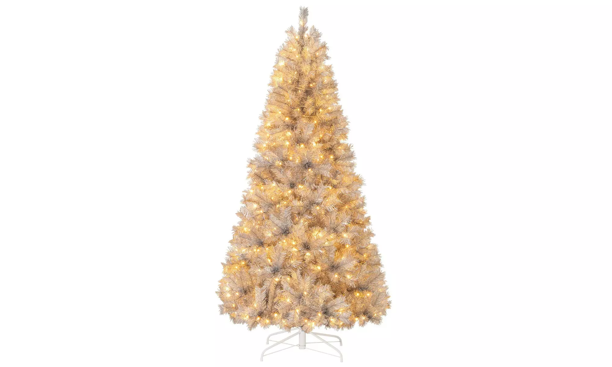 Costway 5/6/7 FT Christmas Tree Artificial Xmas Tree with Branch Tips LED Lights
