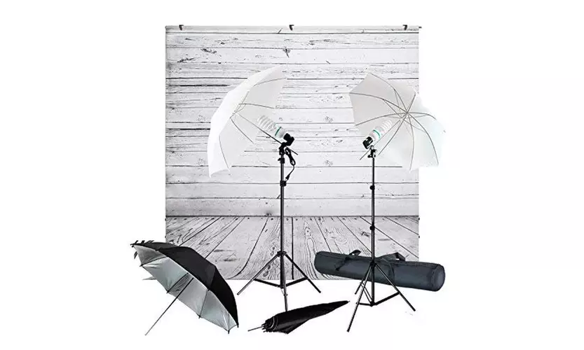 45W 33" Photo Studio 4 Umbrella 2Light Stand Continuous Photography Lighting Kit - Primary Image