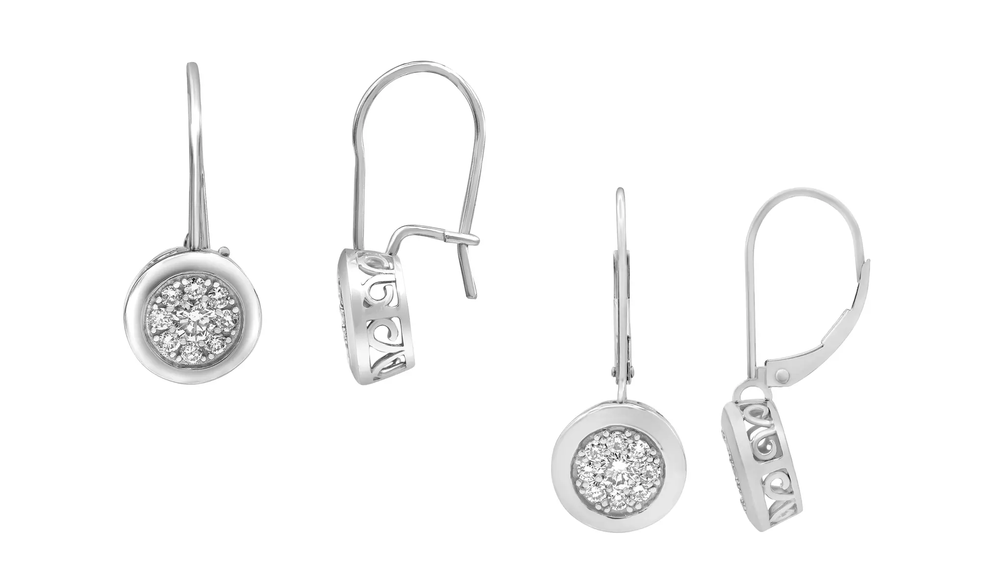 Silver 1/2 & 5/8 CT Round Lab-grown Diamond Drop Earring Jewelry for Women - Primary Image