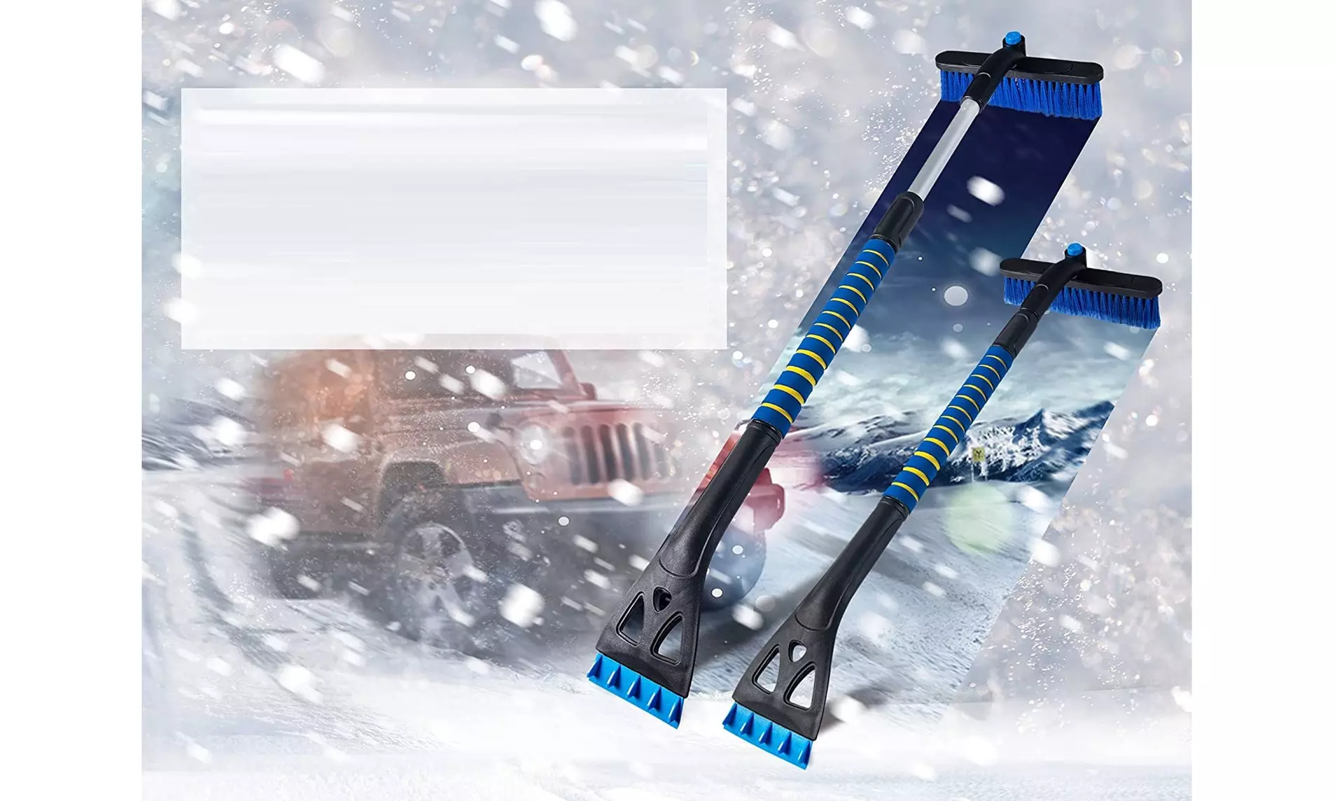 33" Extendable Ice Scraper Snow Brush Detachable Snow Removal Tool  - Second Medium