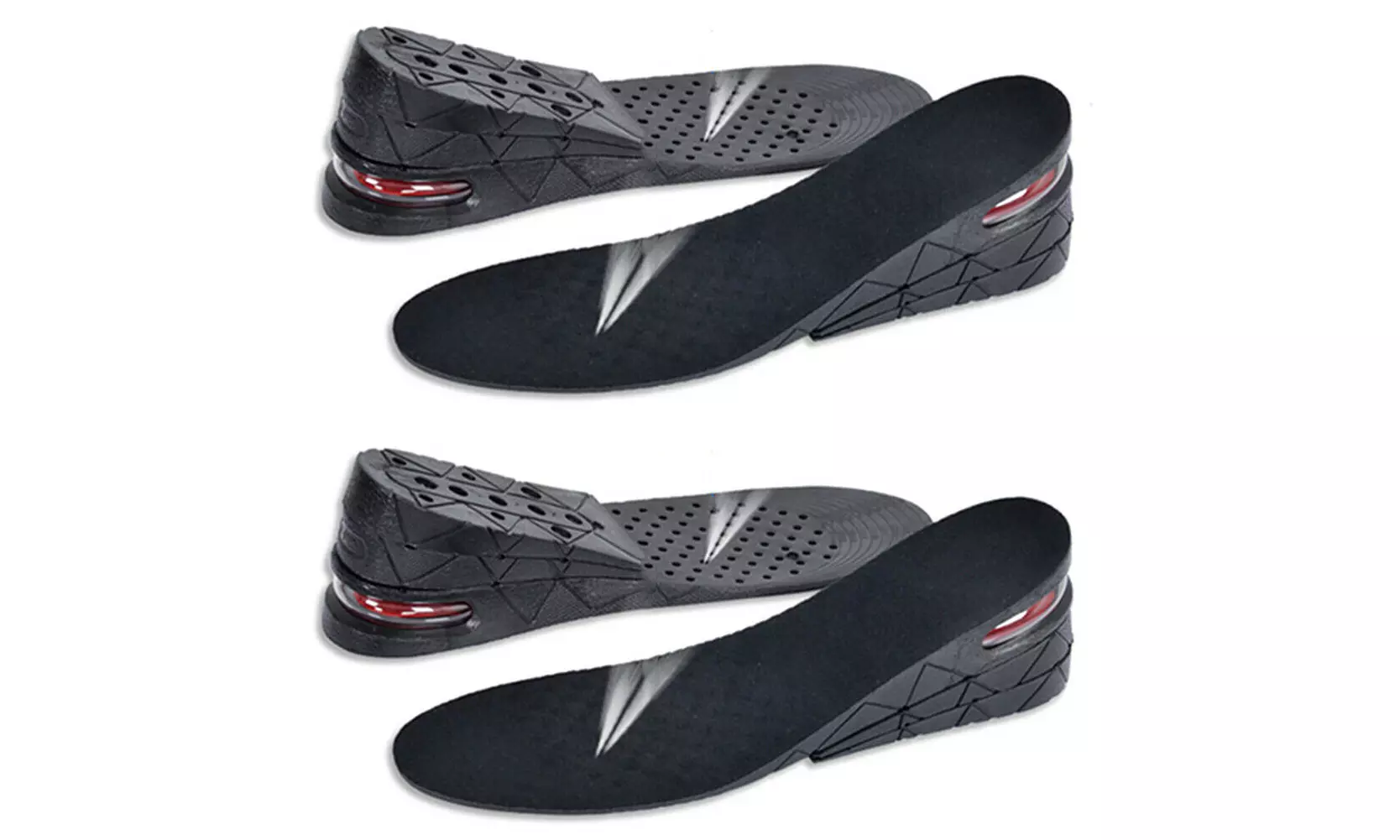 US 1-2 Pairs Three-Layer Shoe Insole Unisex Invisible Height Increase Insoles