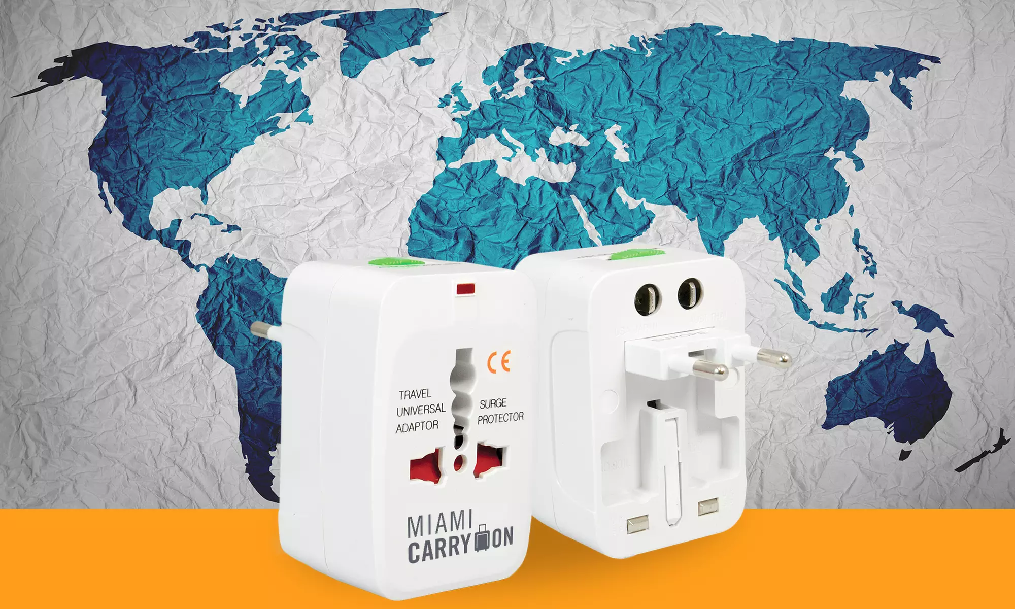 Miami CarryOn International Travel Adapter - Surge Protected Power Adapter