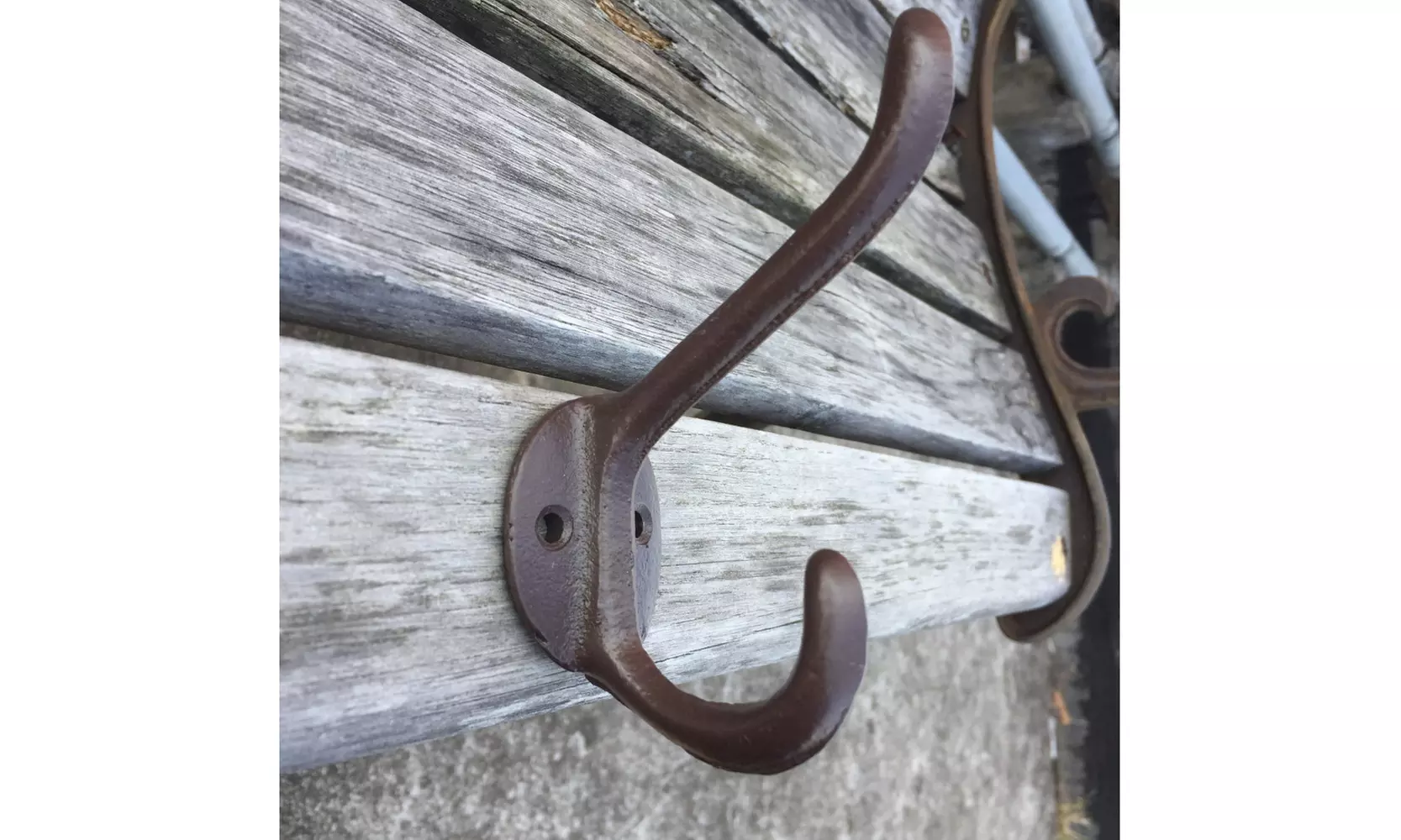  Vintage Style Cast Iron Wall Coat Hooks Hat Hook Hall Tree 5 1/3 Brown GG004 - Second Medium