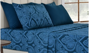 1800 Egyptian Quality Hypoallergenic Microfiber 6pc Paisley Sheet Set -Lux Decor