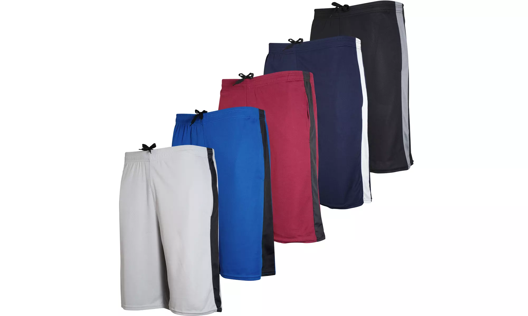 5 Pack Real Essentials Men's Mesh Active Shorts with Pockets (S-2XL) - Primary Image