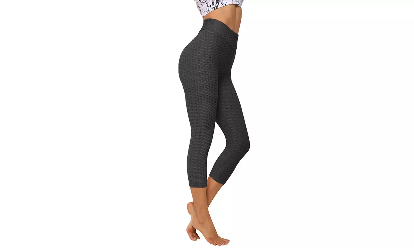Women Slimming High Waist Ruched Workout Leggings Booty Yoga Pants Tights
