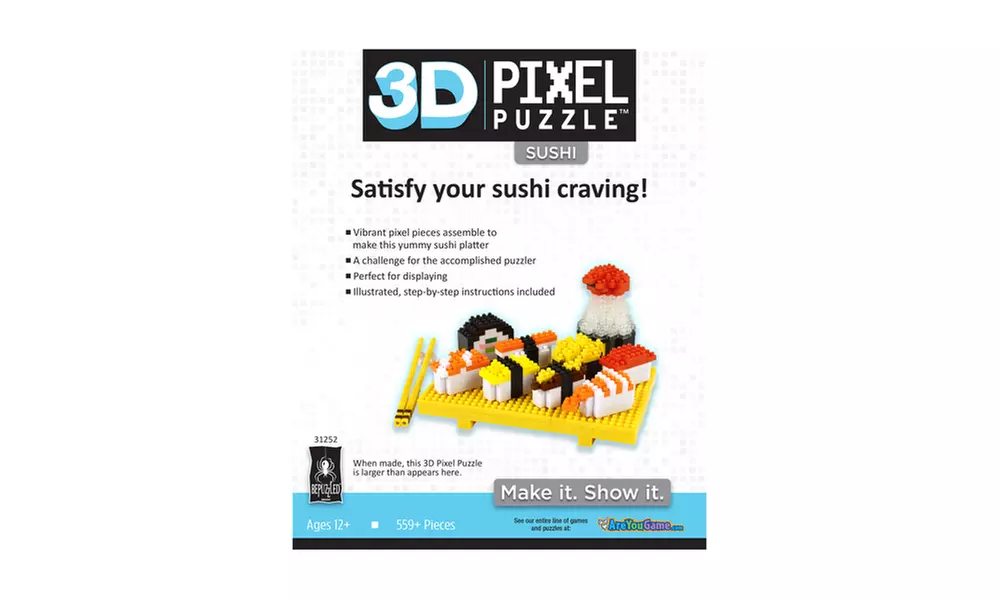 3D Pixel Puzzle Deluxe - Sushi: 559 Pcs - Second Medium