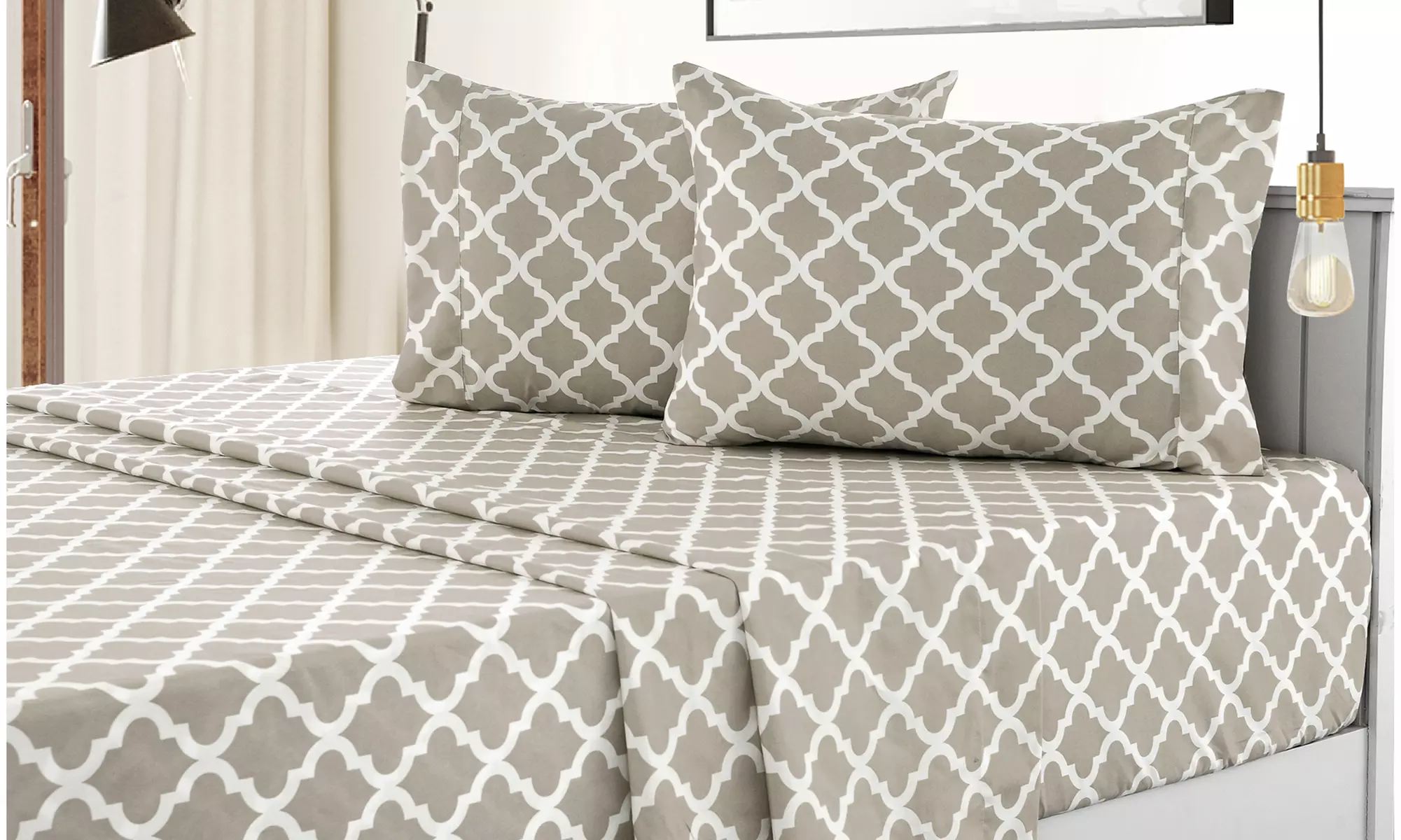 Quatrefoil 1800 Egyptian Quality Hypoallergenic Microfiber Sheet Set - Lux Decor