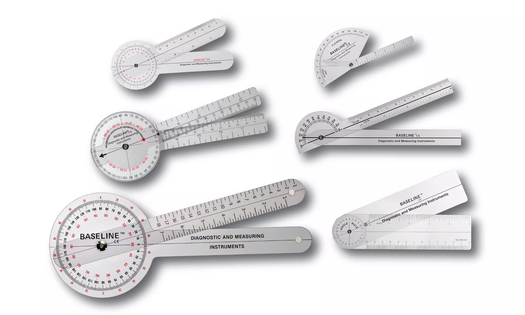 Baseline Plastic Goniometer - 6-piece Set - Primary Image