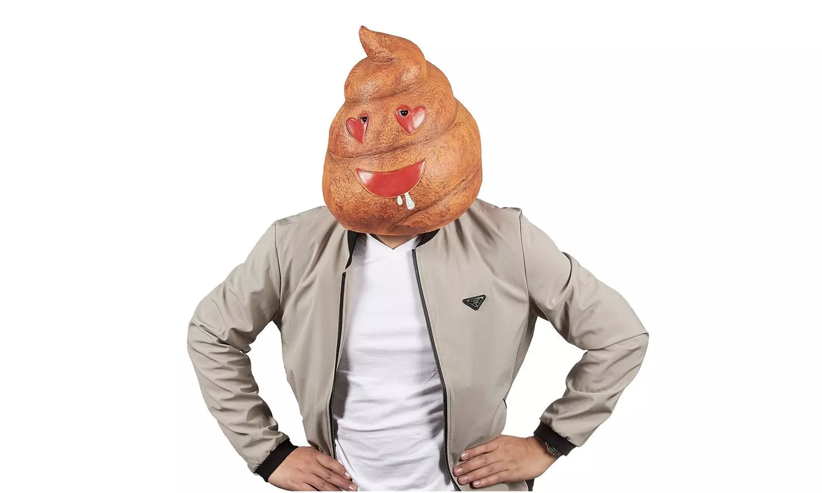 Poop Emoji Head Mask - Poop Mask for Halloween Costume, Photo Booth Prop, Brown - Second Medium