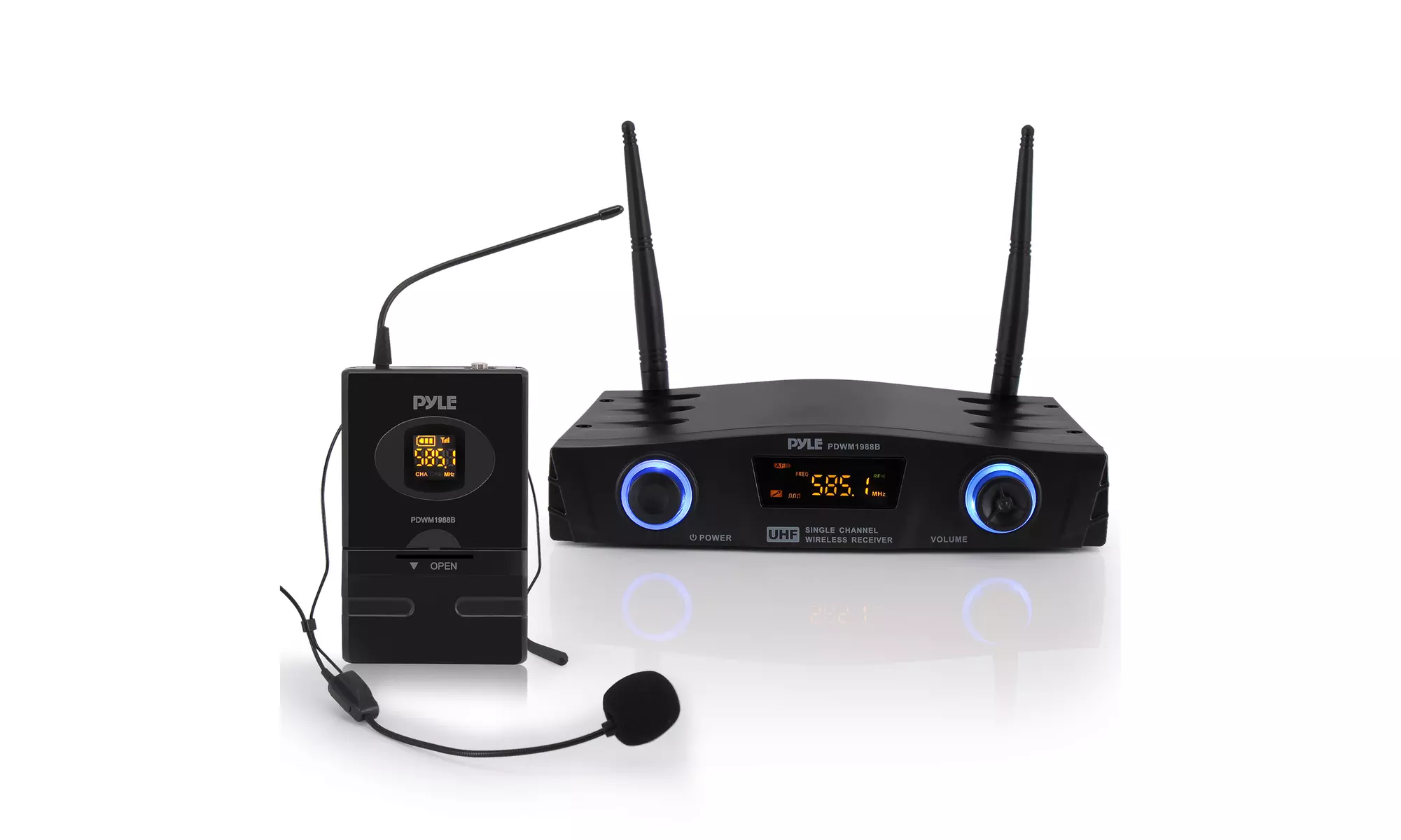 Pyle Compact UHF Pro Wireless Microphone System USB Powered Desktop Mic Receiver - Primary Image