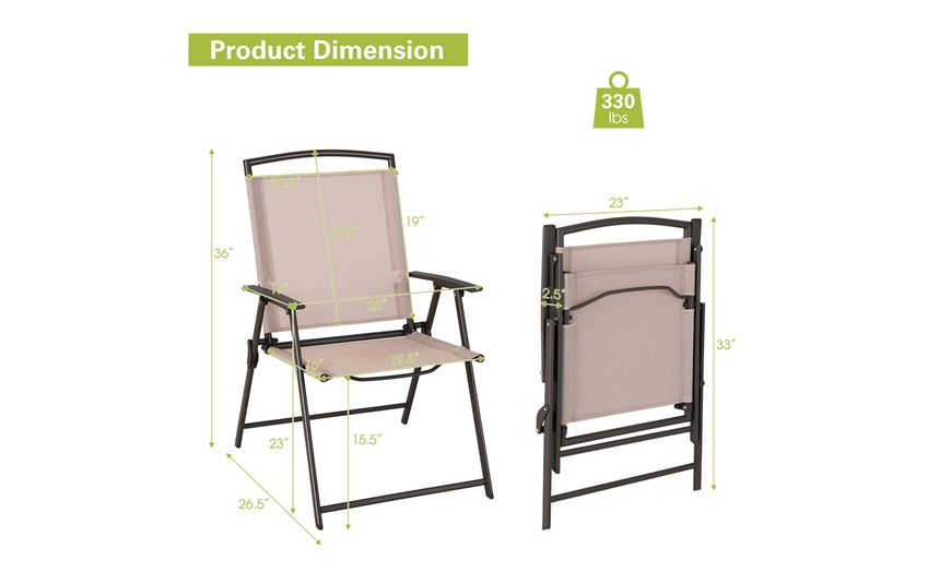 Up To 58% Off on Costway 2 pcs Patio Folding S... | Groupon Goods