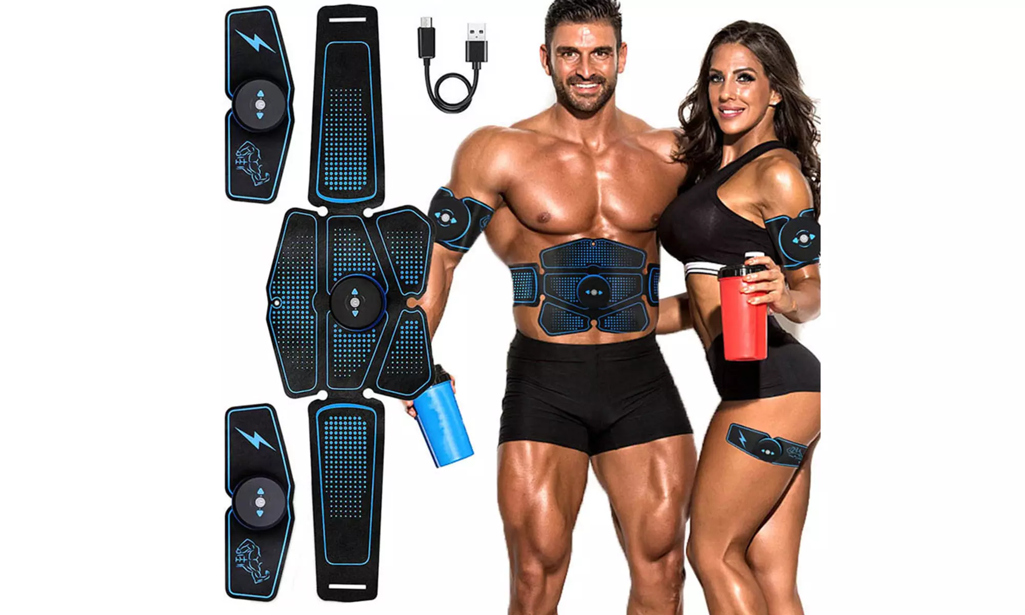 Abs Stimulator USB Rechargeable Portable Fitness Equipment Muscle Training Gear - Primary Image