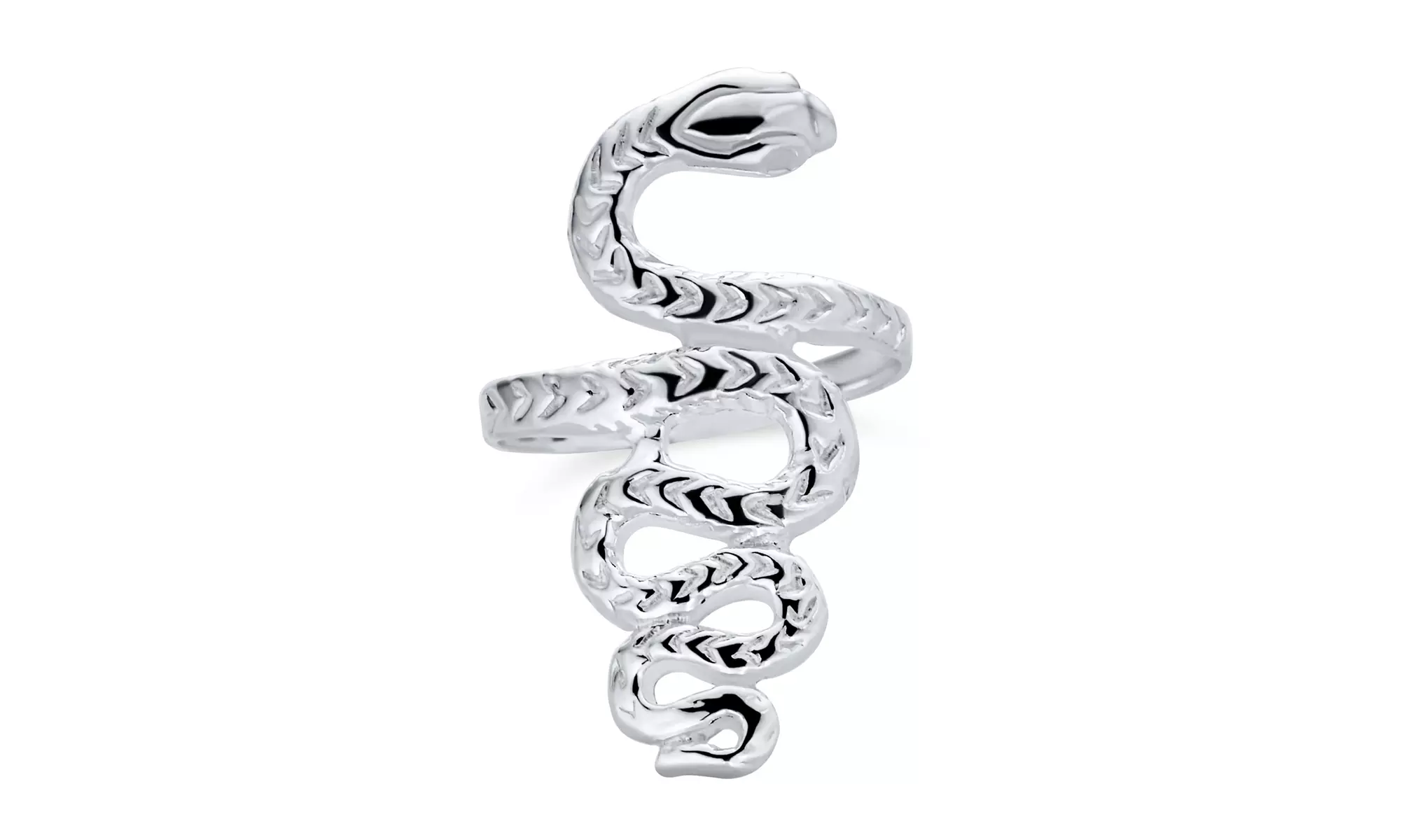Reptile Egyptian Twisted Coil Scale Snake Serpent Ring Band 925 Silver - Primary Image