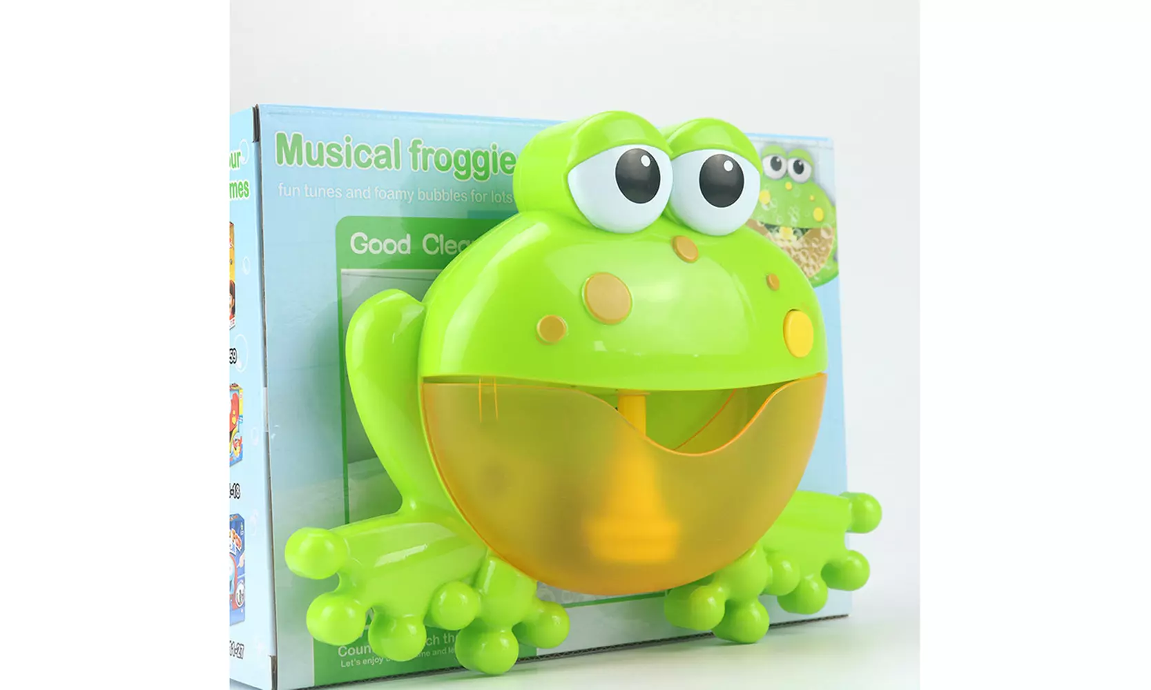 Bubble Machine Tub Big Frog Automatic Bubble Maker Blower 12 Music Song Bath Toy - Second Medium