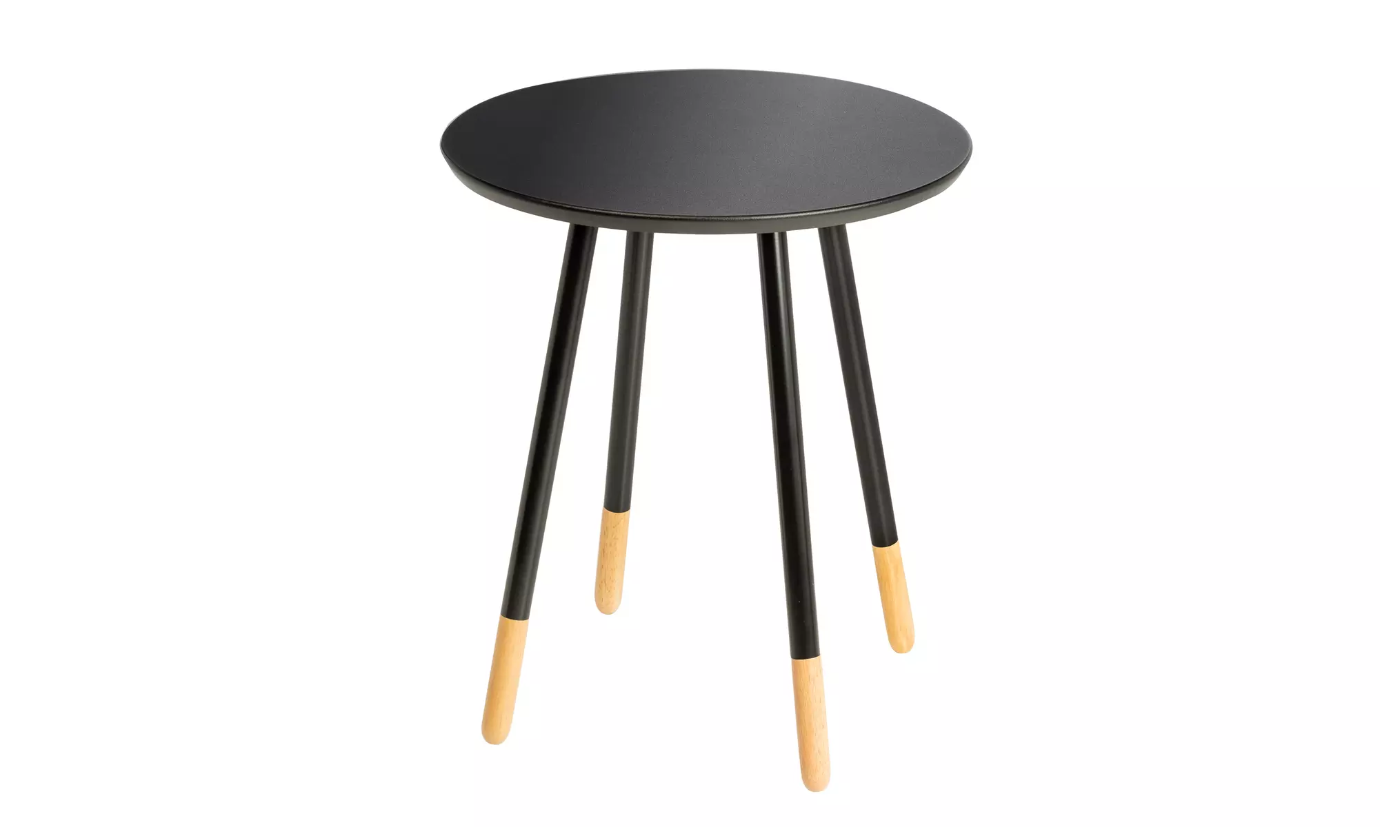 Black/Natural Round End Table - Second Medium