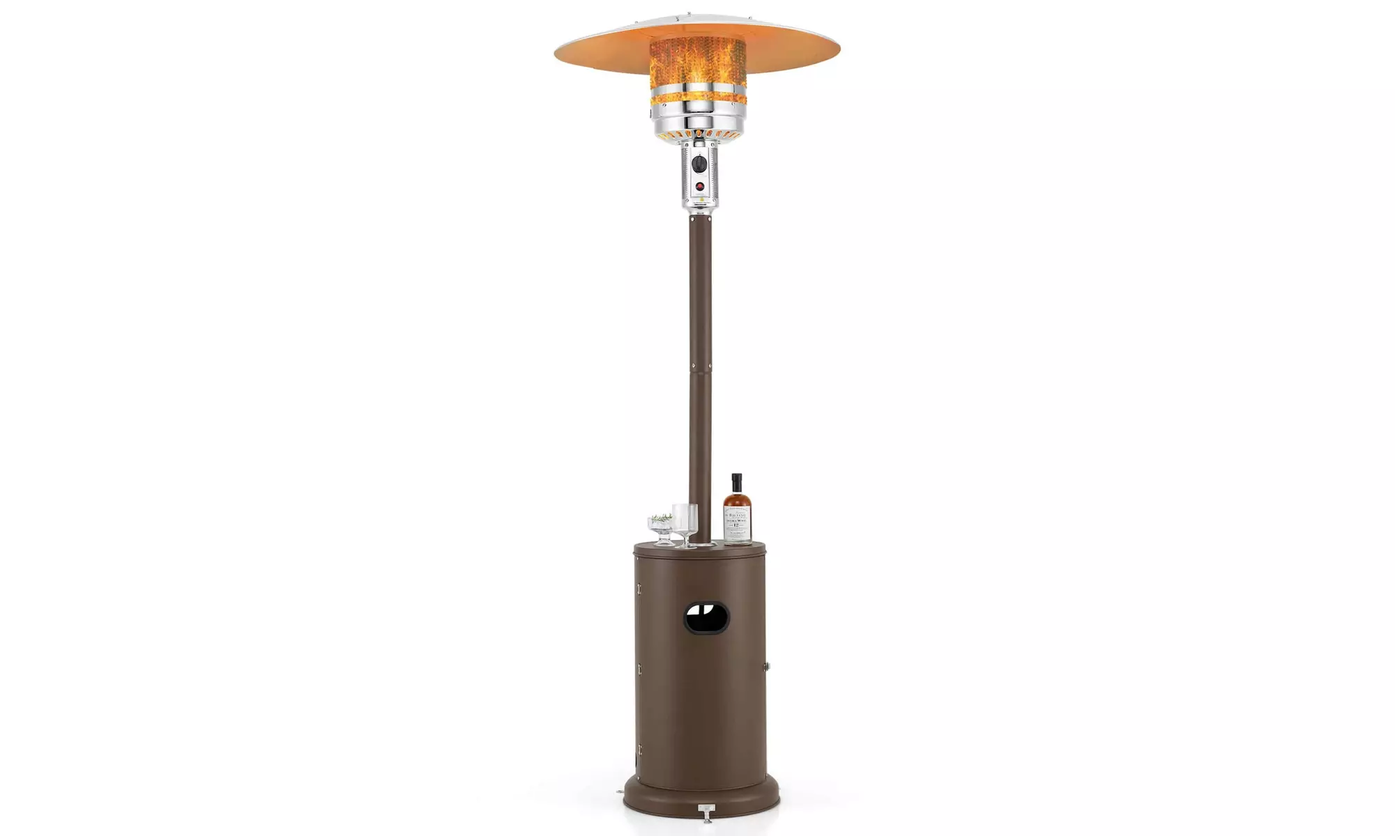 50,000 BTU Patio Heater with Wheels Round Table Design & Stainless Steel Burner