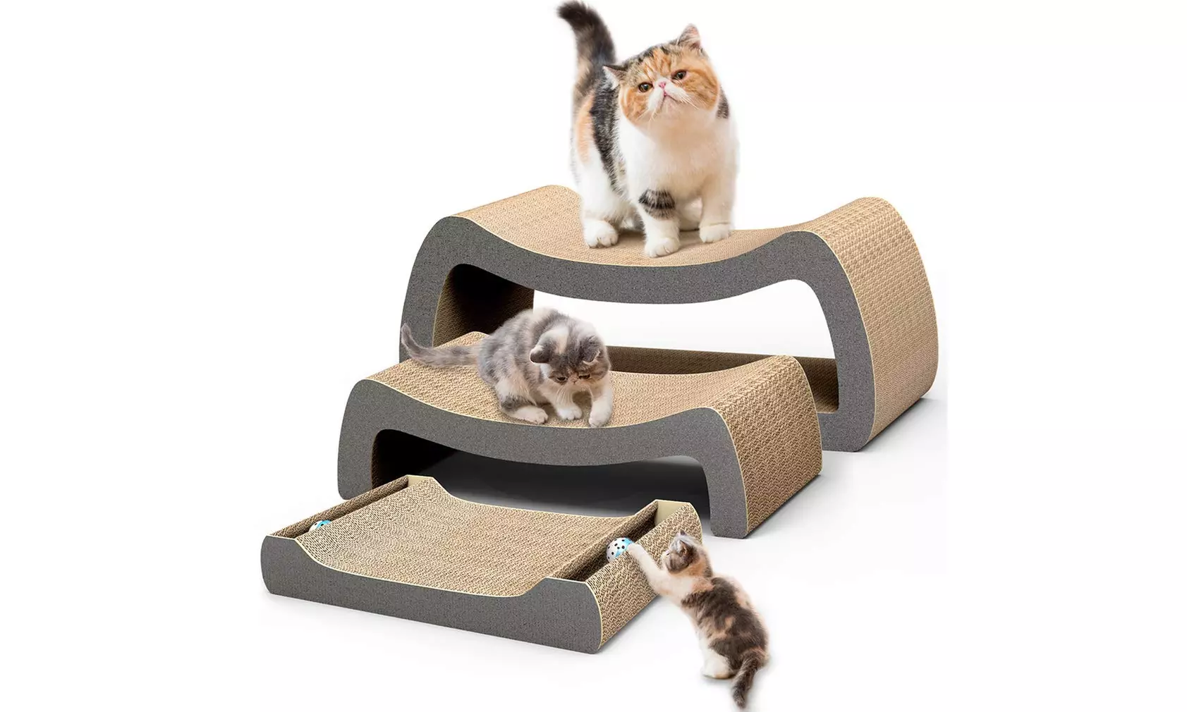 HIPIPET Cat Scratcher Cardboard Cat Scratcher 3-in1 Lounge Bed - Second Medium