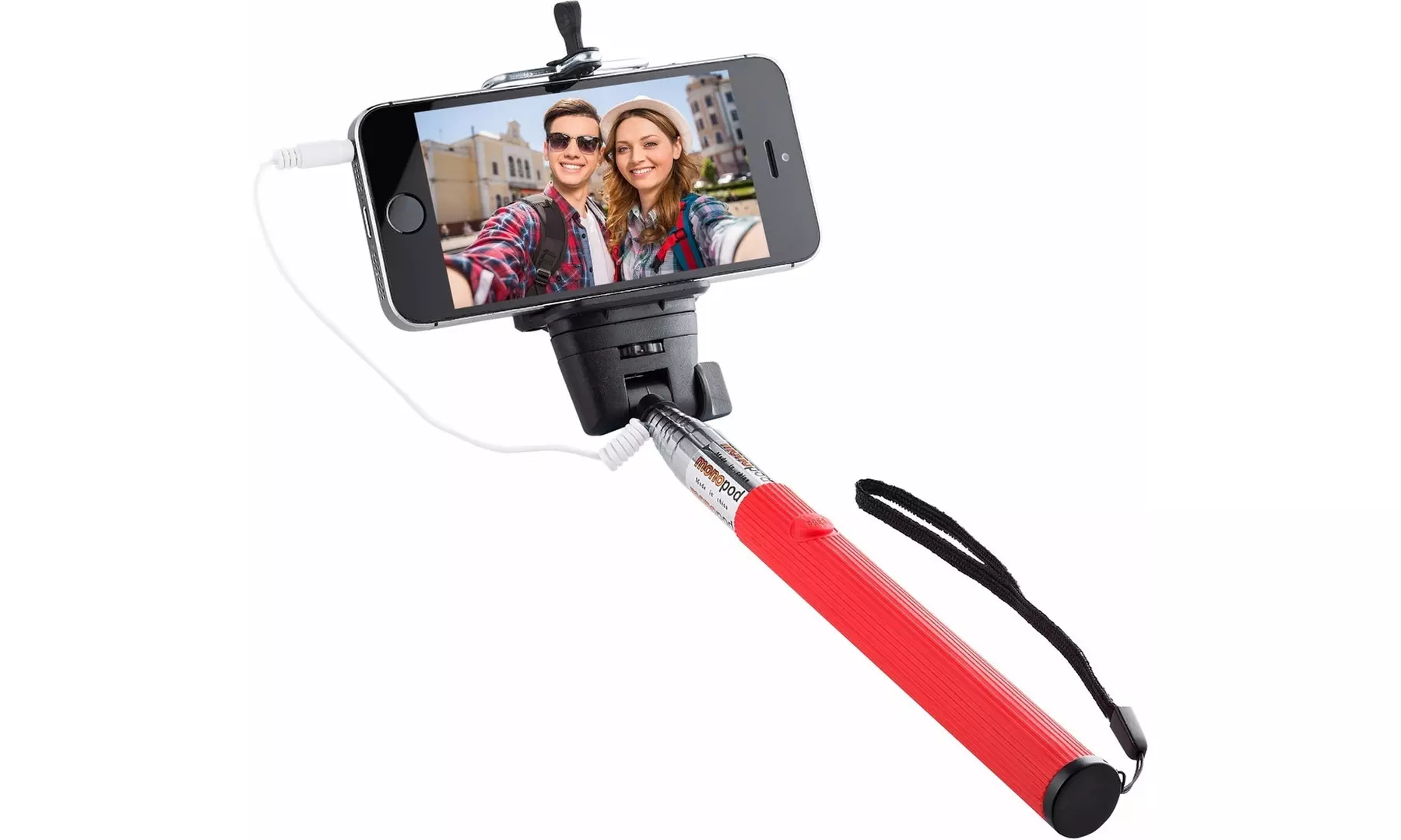 Knox Gear Wired Selfie Stick (Red) - Primary Image