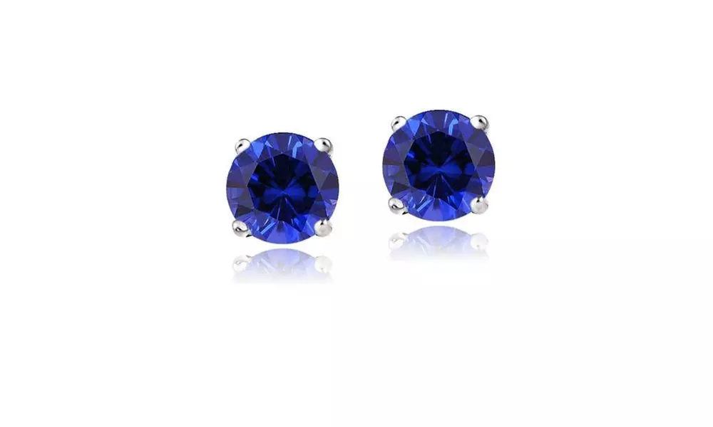 Sapphire Stud Earrings in 18K White Gold - Primary Image