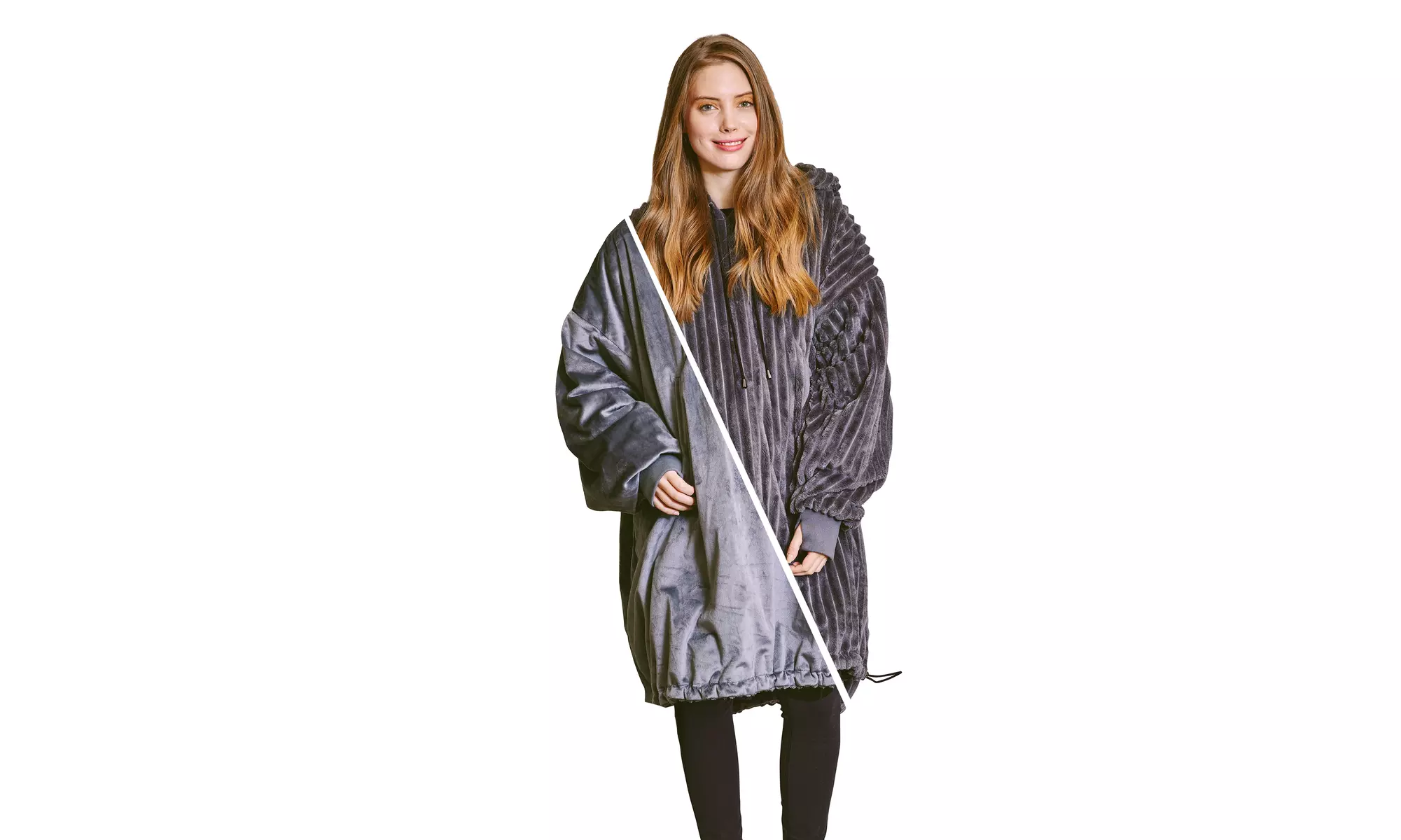 Nestl Adult Wearable Blanket Hoodie, Reversible Cozy Unisex Warm Snuggle Blanket - Primary Image